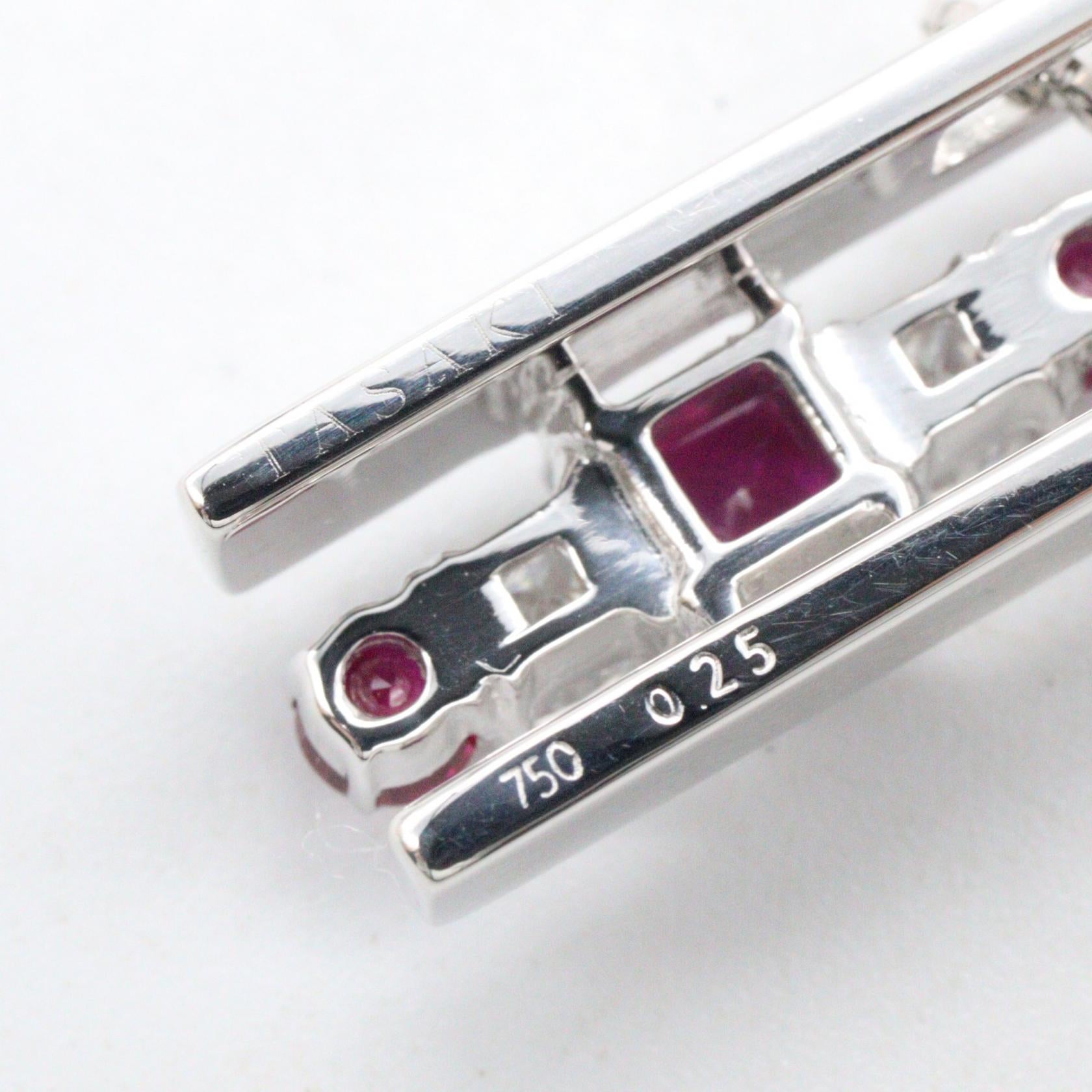 タサキ Au750 ダイヤモンド ルビー ネックレス