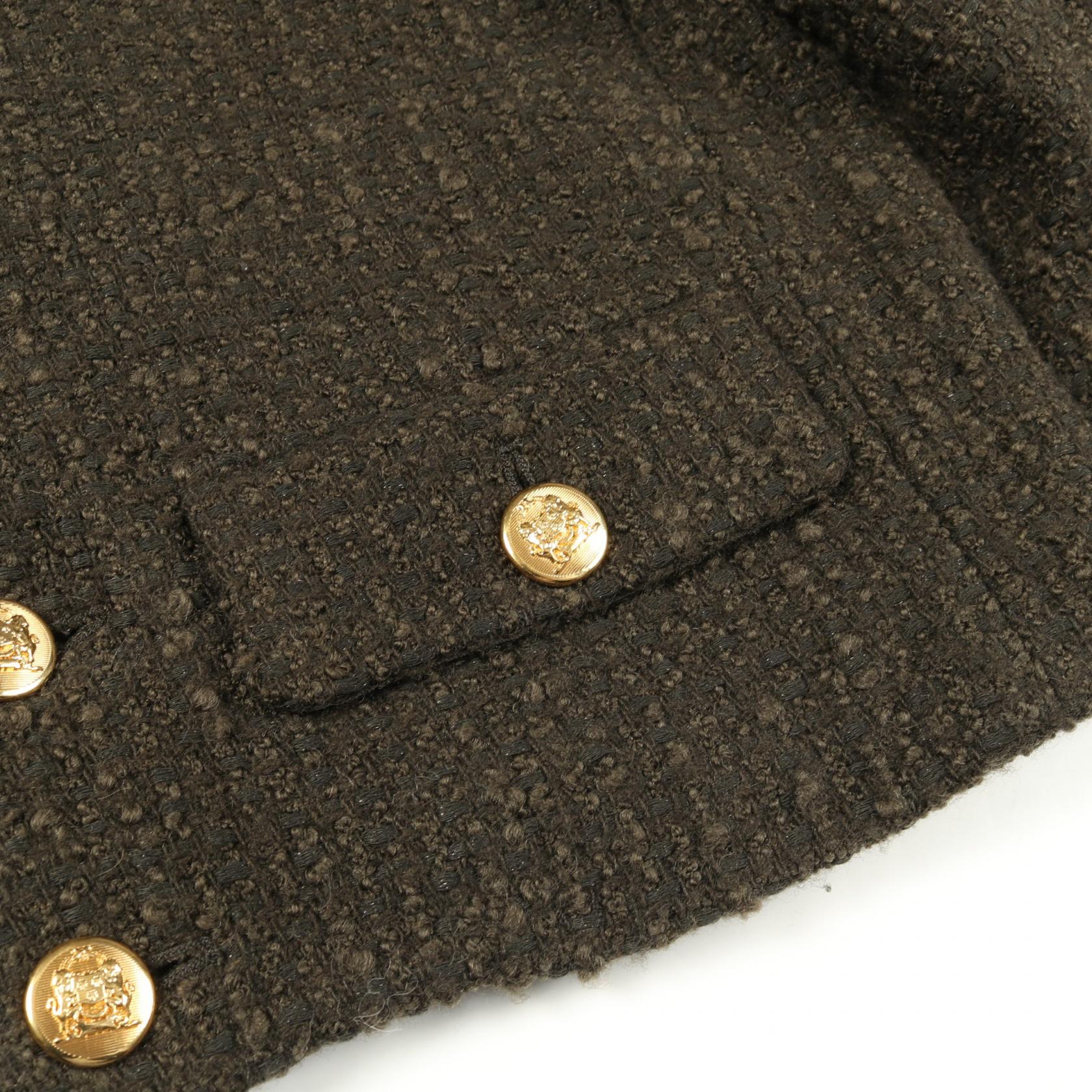 セリーヌ ウールコットンノーカラージャケット