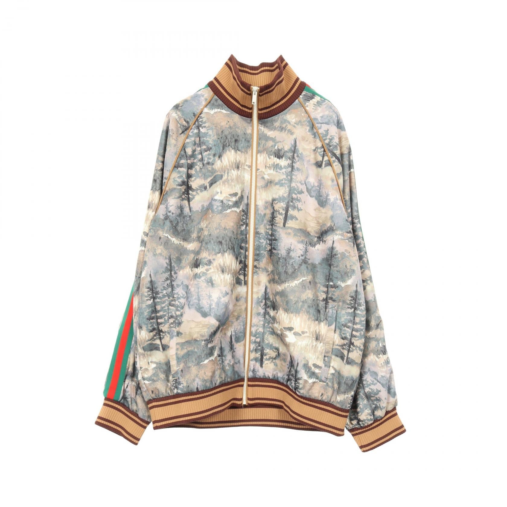 グッチ×ザノースフェイス フォレストプリント ポリエステルコットン ジャケット 限定