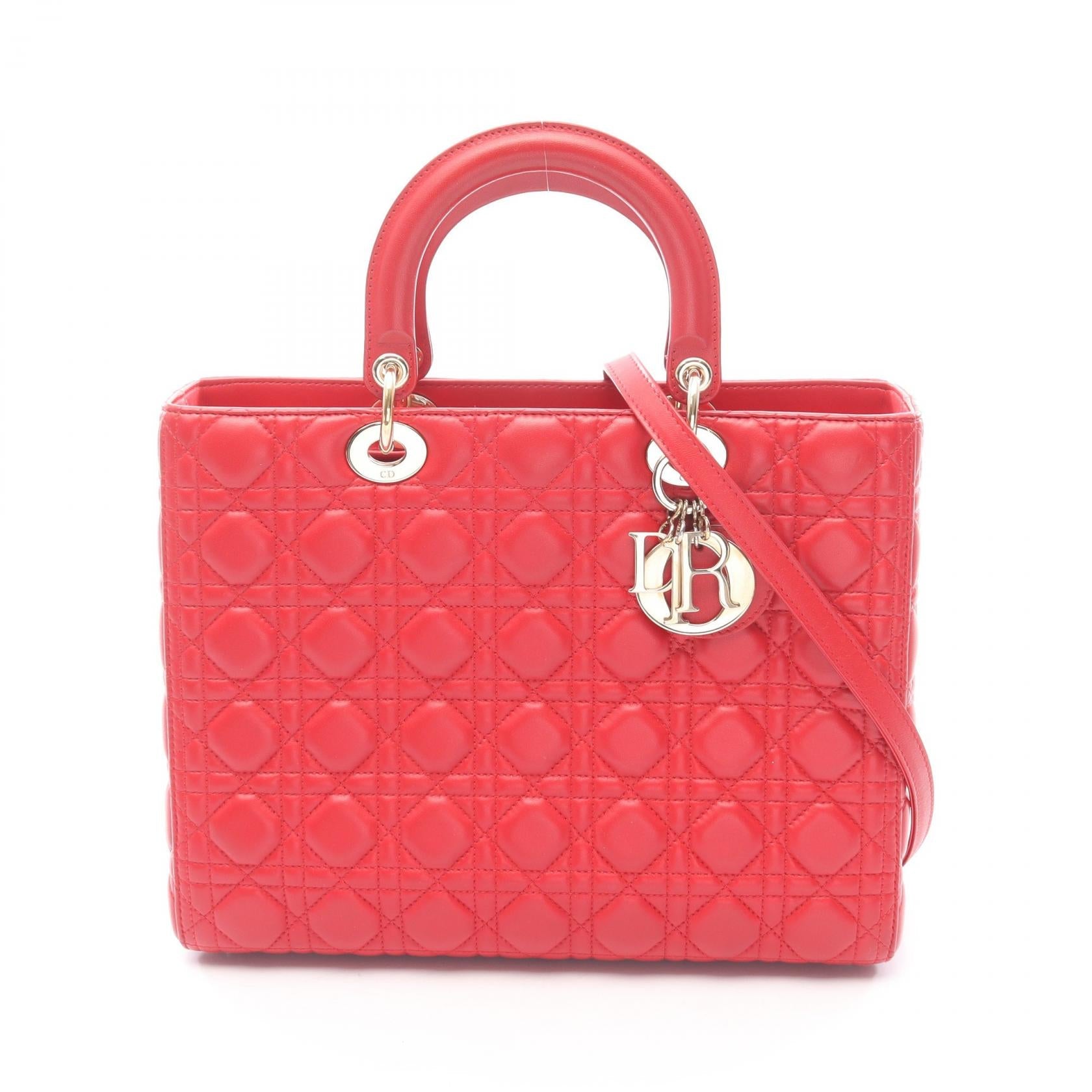 ディオール LADY DIOR レザー ハンドバッグ