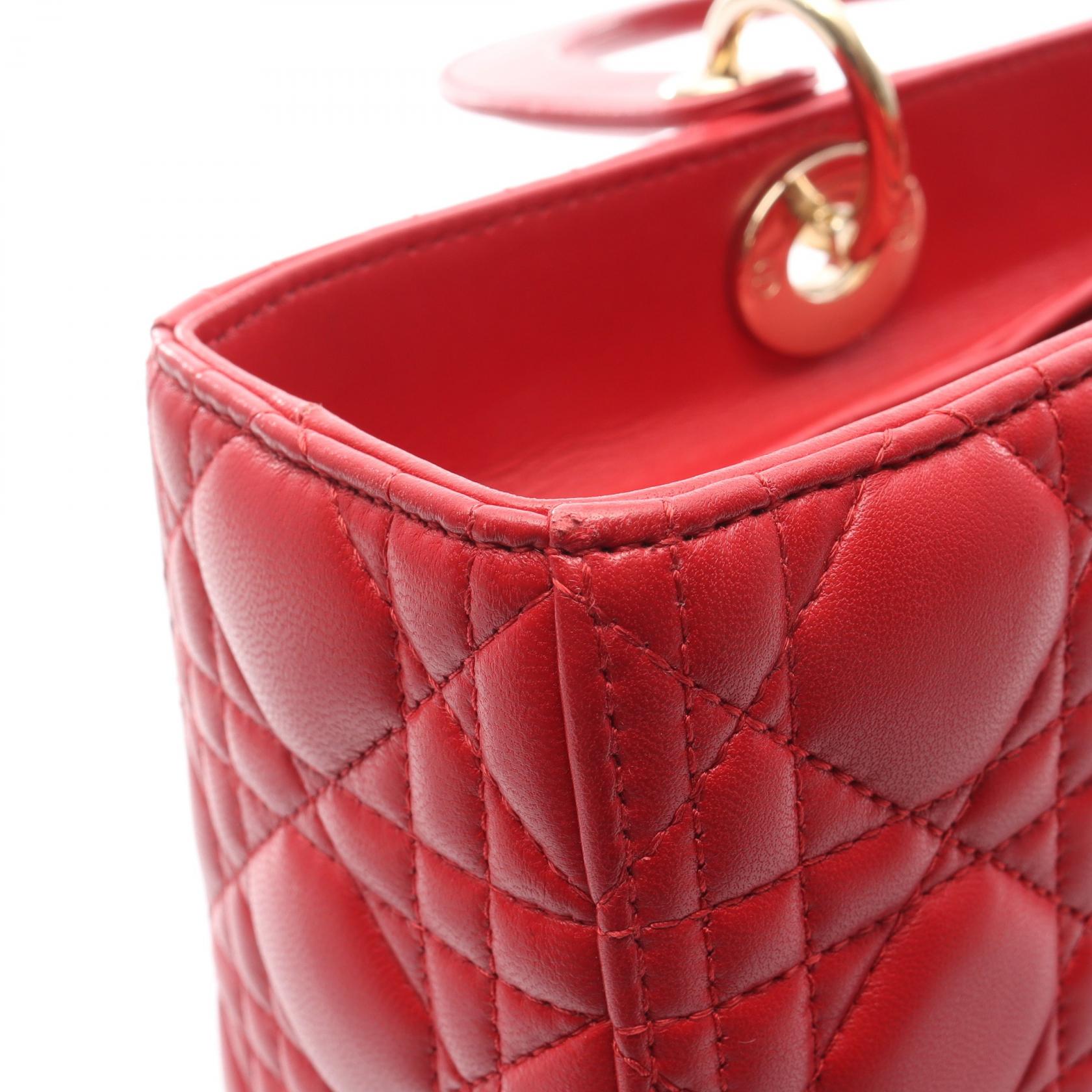 ディオール LADY DIOR レザー ハンドバッグ