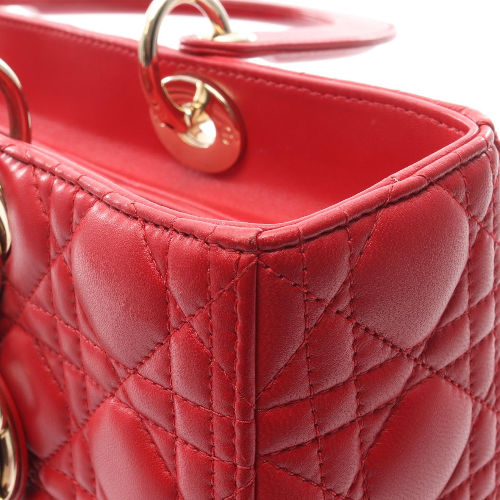 ディオール LADY DIOR レザー ハンドバッグ