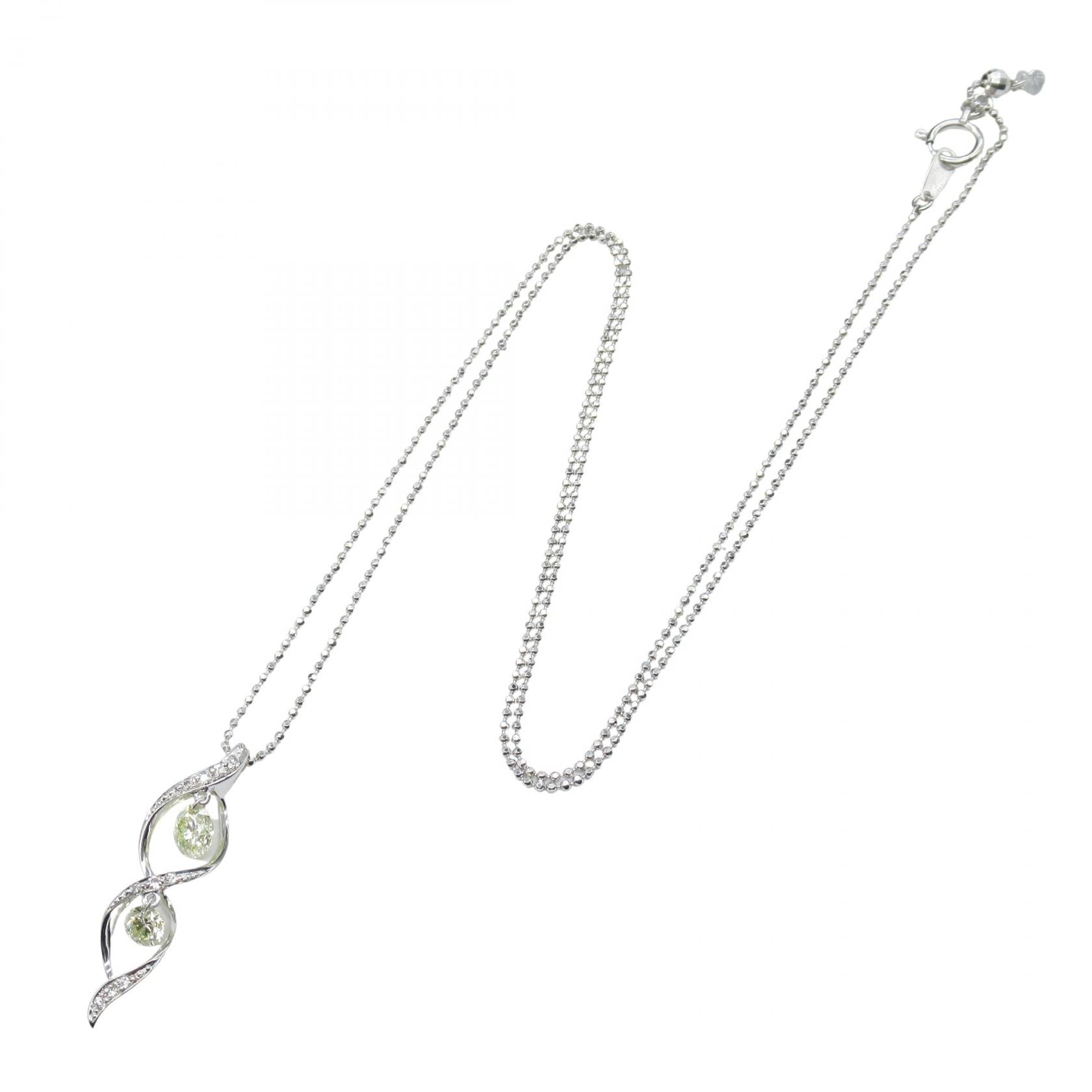 ジュエリー K18WG ダイヤモンドネックレス