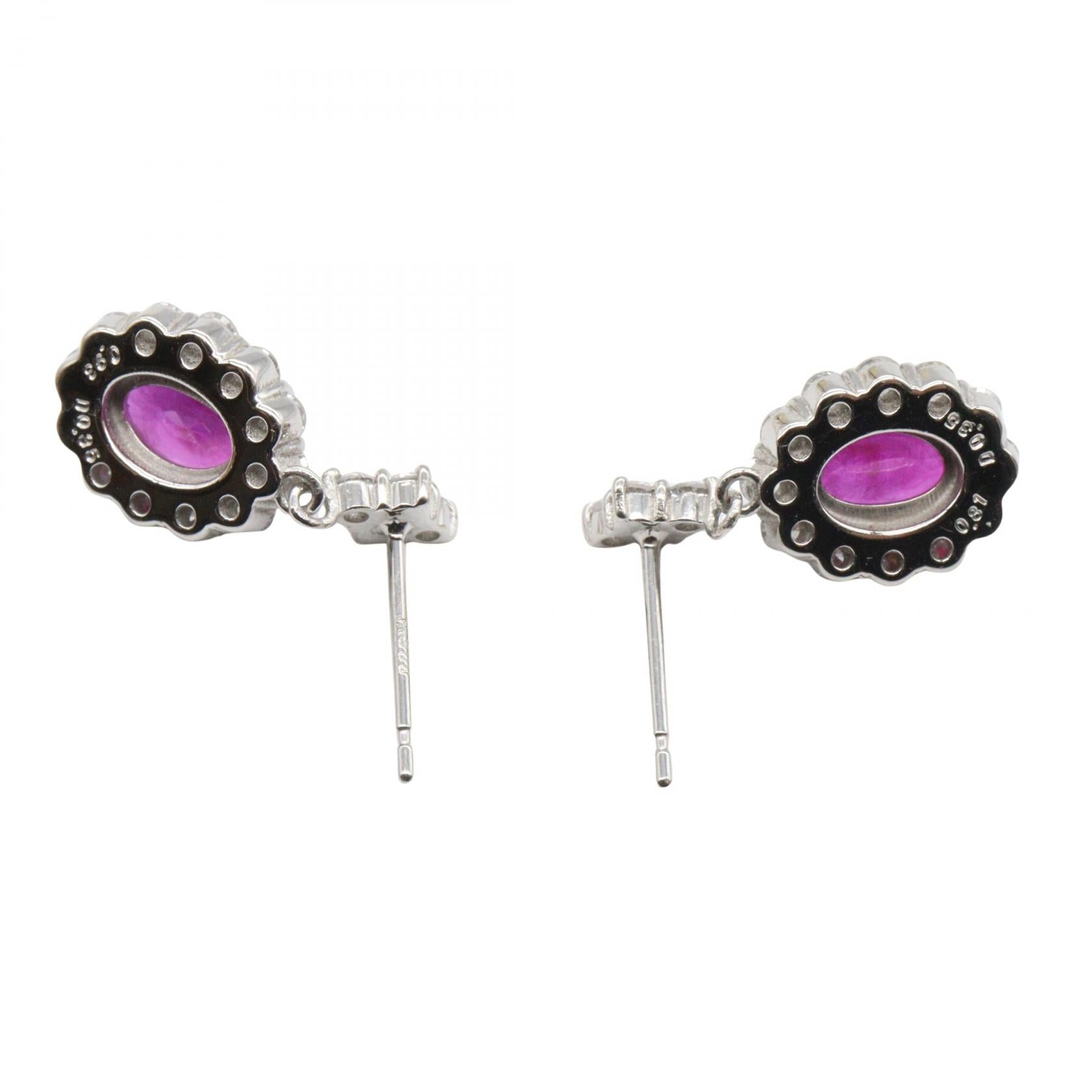 ジュエリー Pt900ルビー ダイヤモンド ピアス