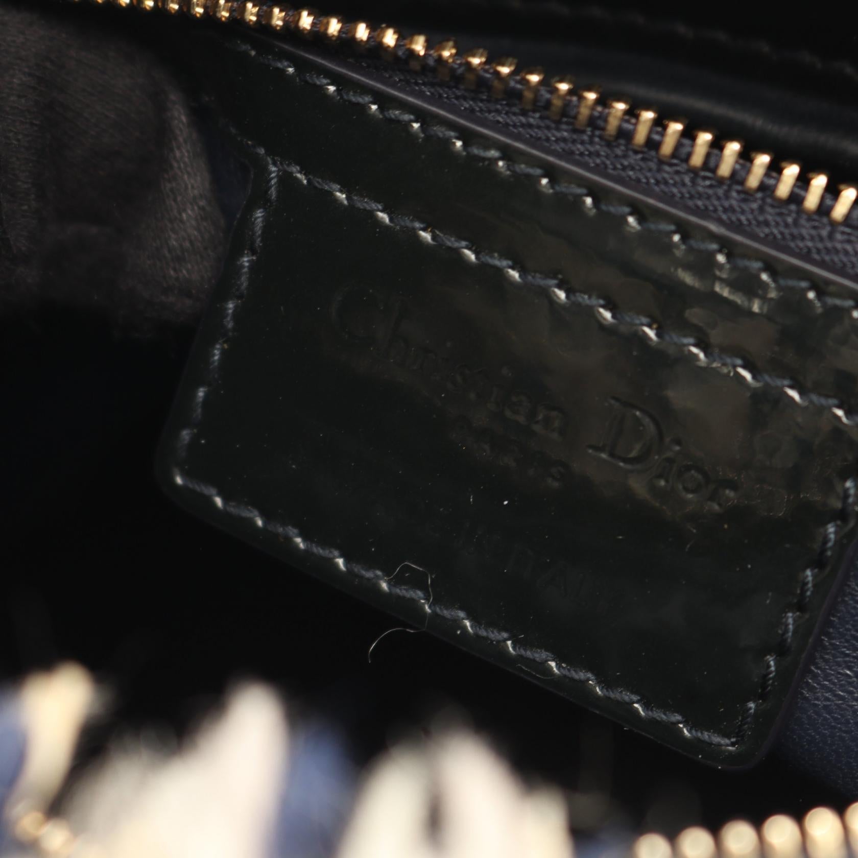 ディオール LADY DIOR ファブリック パテントレザー 2way バッグ