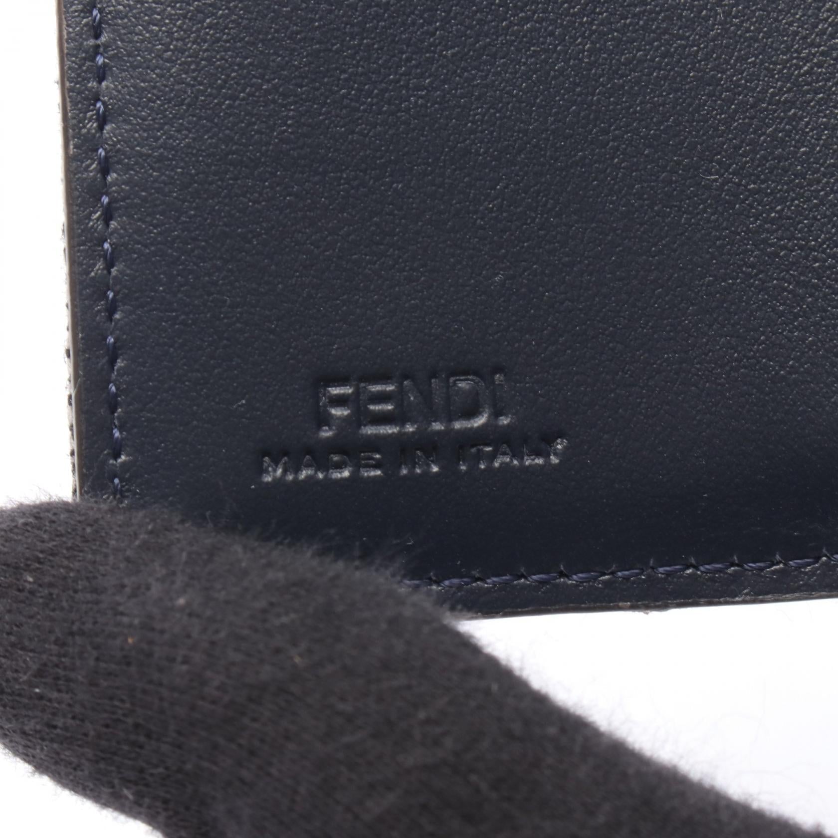 フェンディ バゲット FFジャカード デニム三つ折り財布