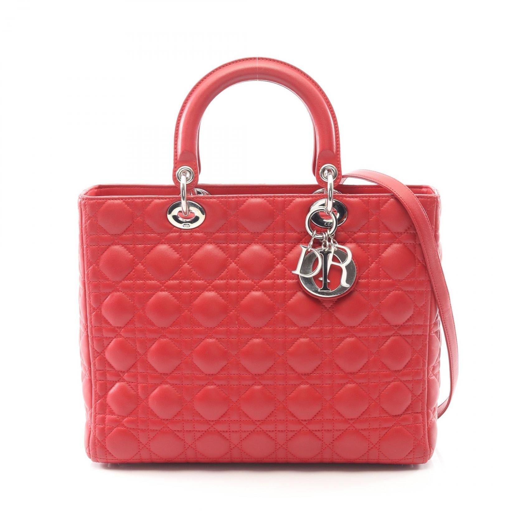 ディオール LADY DIOR レザー ハンドバッグ