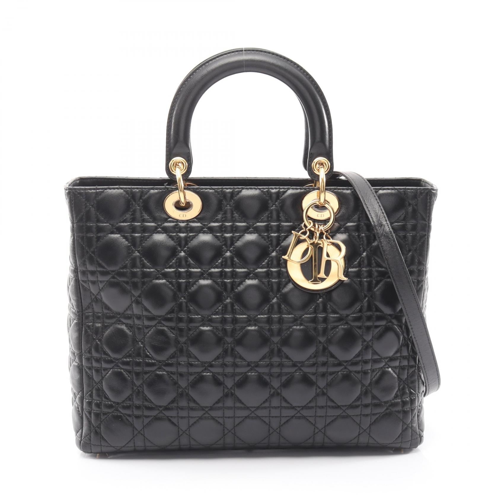 ディオール LADY DIOR レザー ハンドバッグ