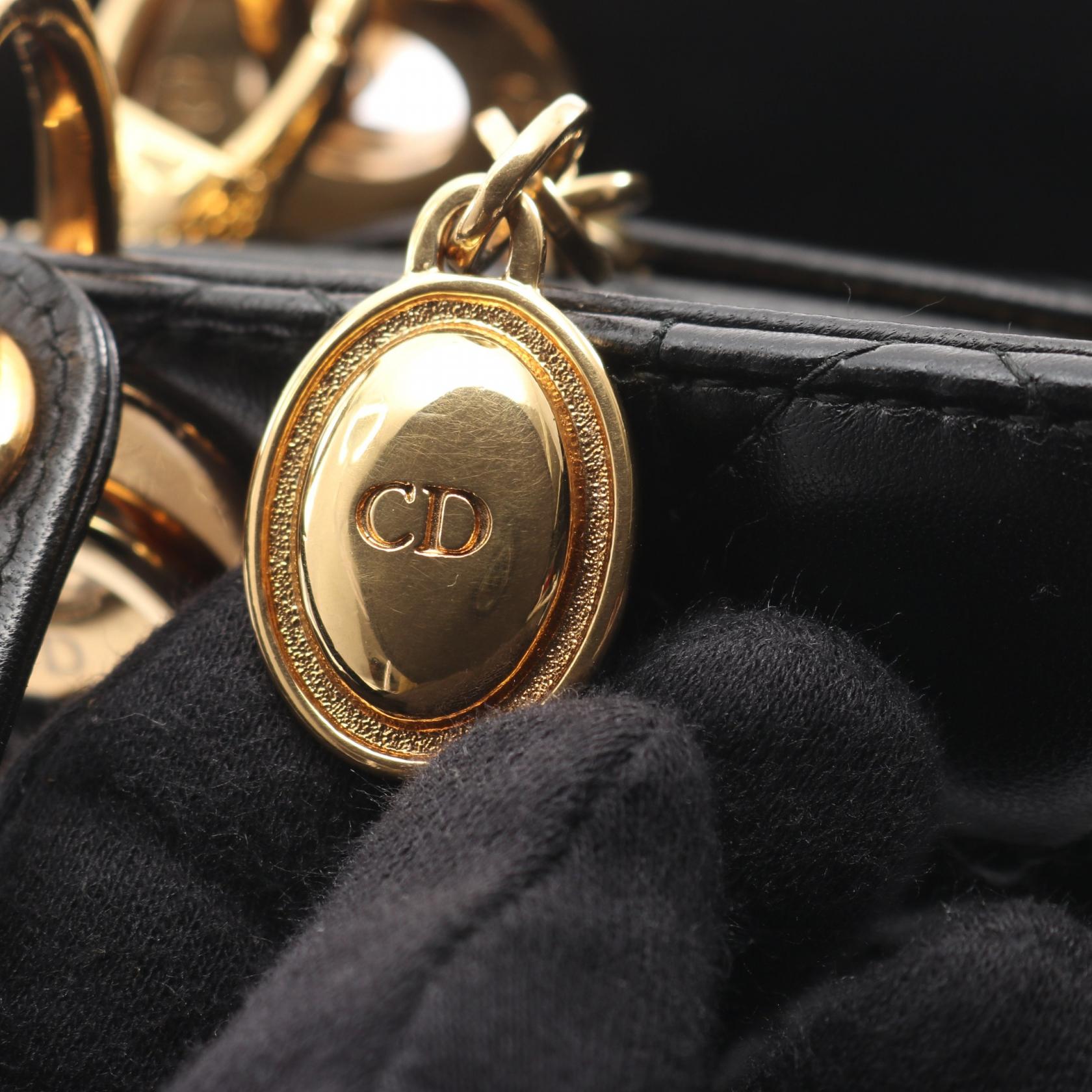 ディオール LADY DIOR レザー ハンドバッグ