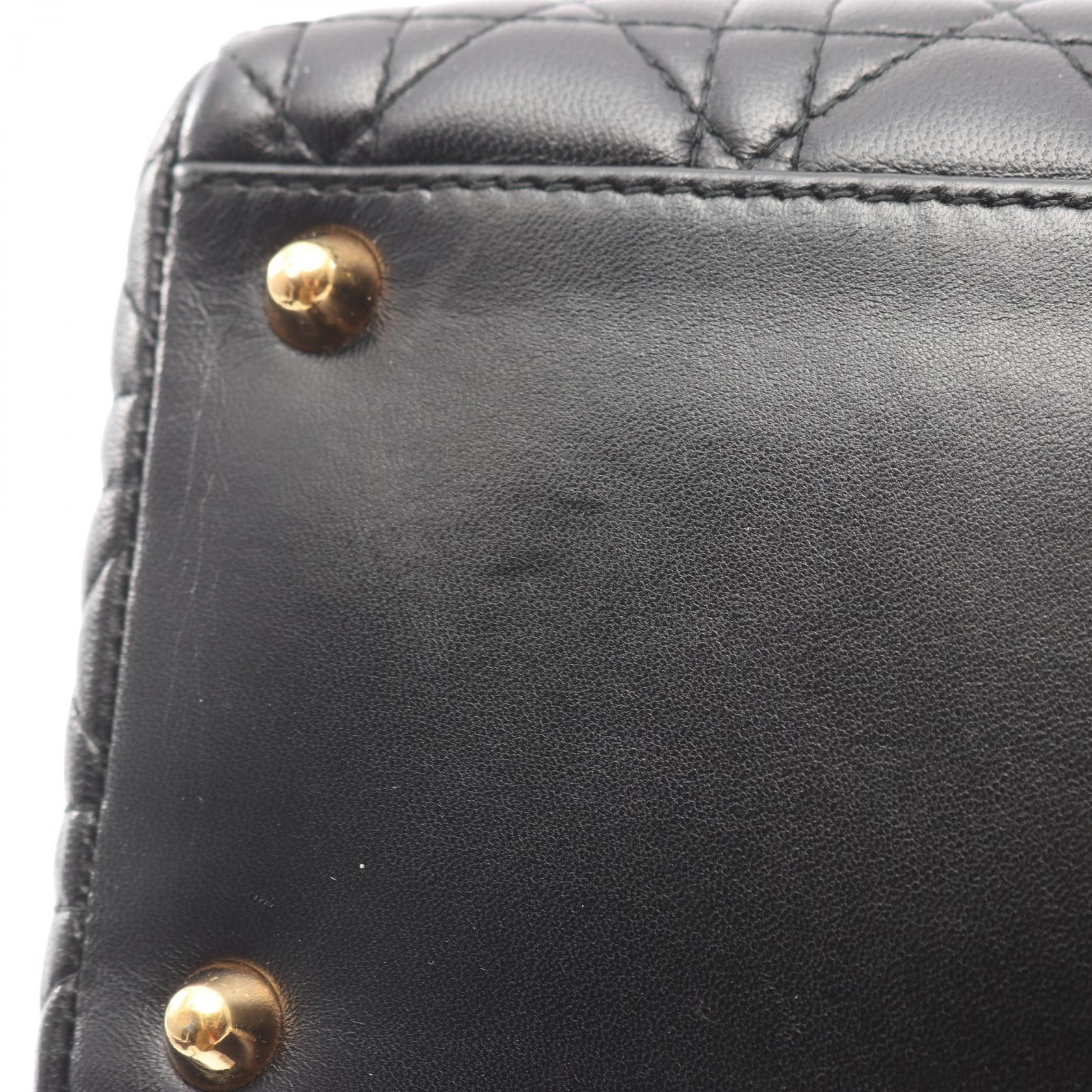 ディオール LADY DIOR レザー ハンドバッグ