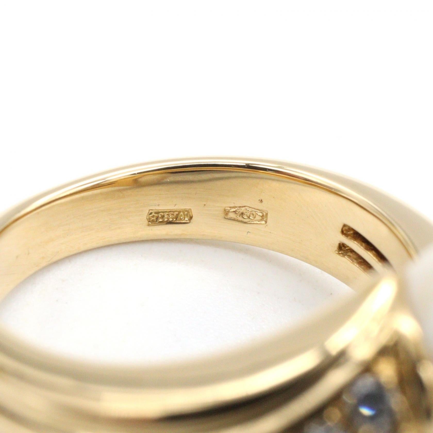 ブルガリ パッソドッピオ Au750 ダイヤモンド パール リング 9号