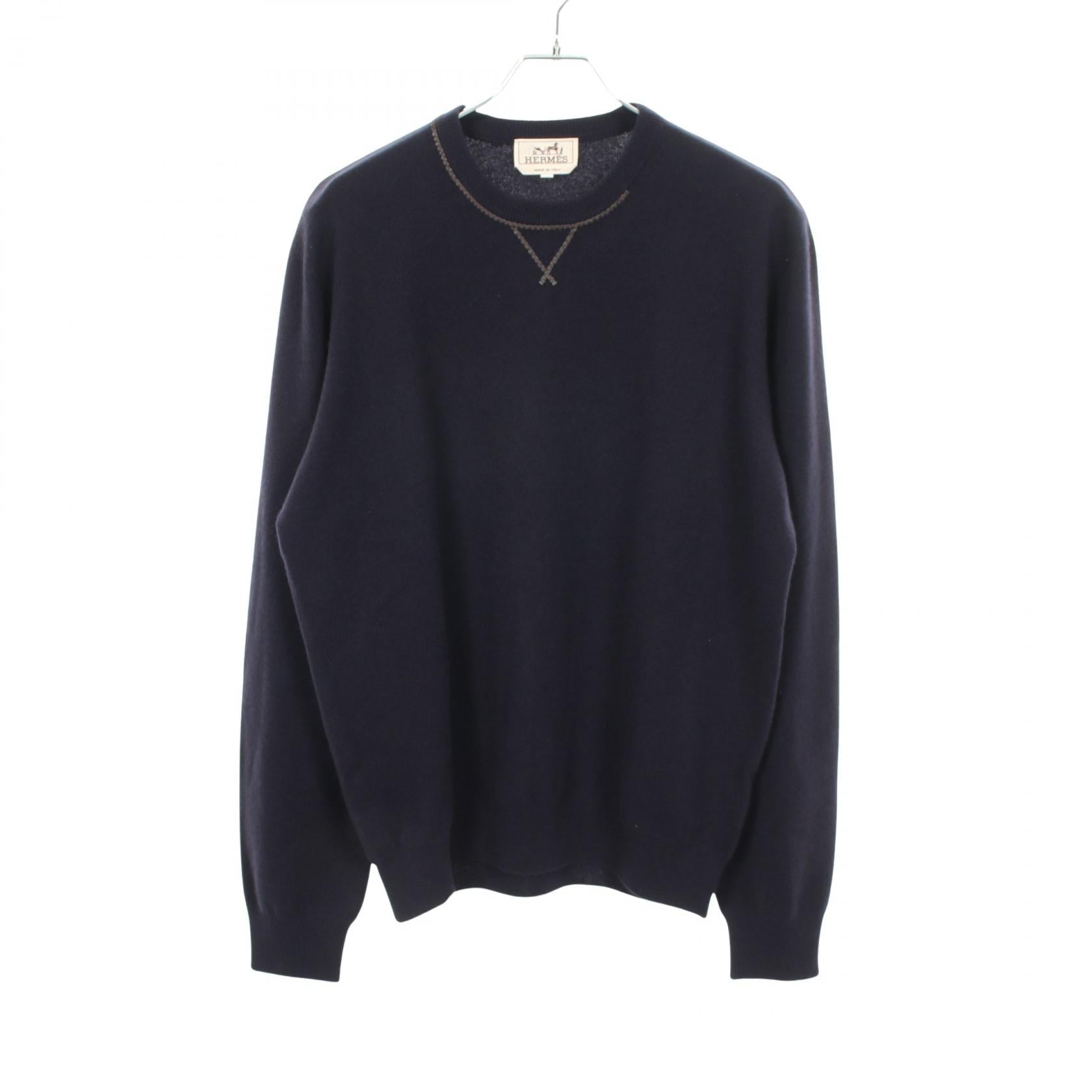 エルメス レザーステッチ カシミヤニット