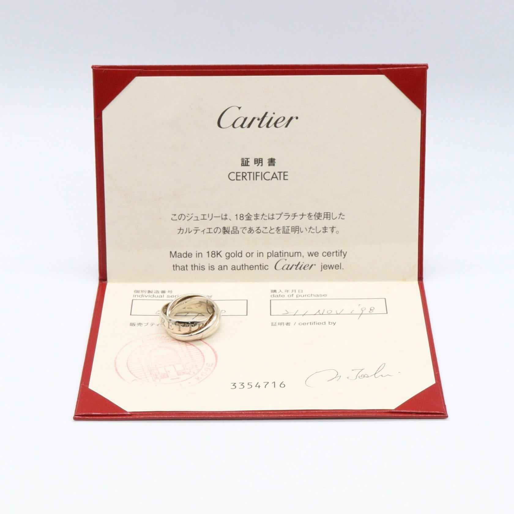 カルティエ トリニティ Au750ホワイトゴールド リング 9号