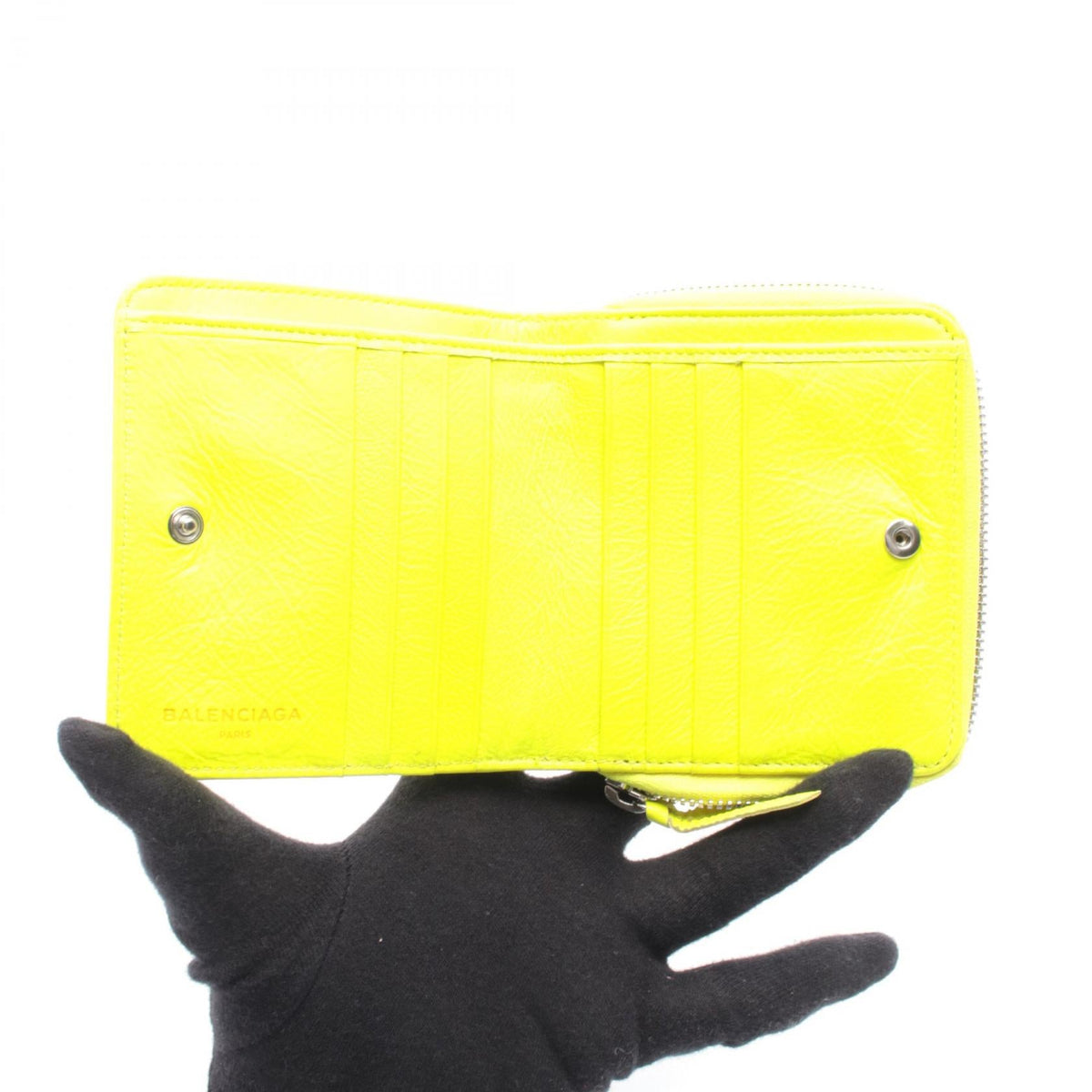 バレンシアガ クラシック ビルフォールド ジップ レザー財布