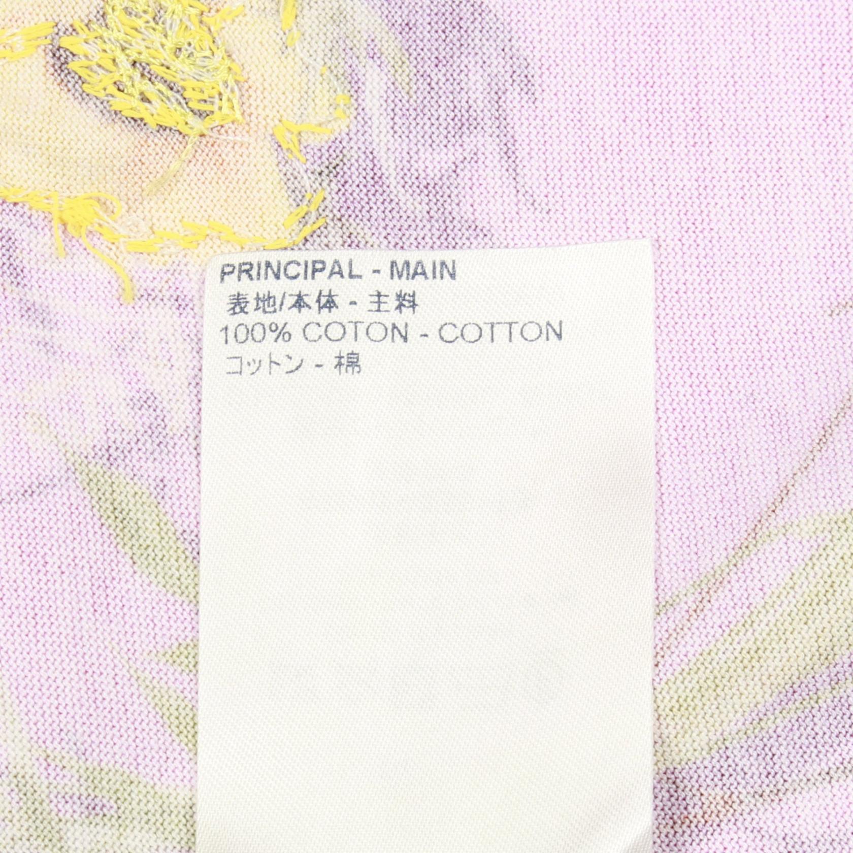 ルイヴィトン フラワーエンブロイダリー コットン半袖Tシャツ