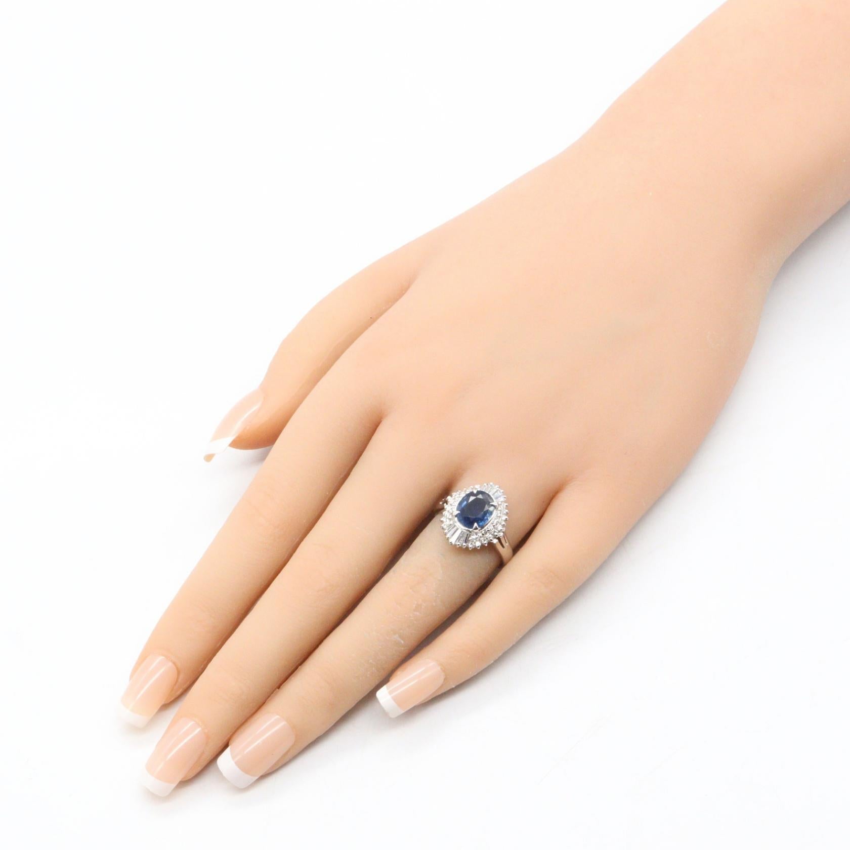 ジュエリー Pt900プラチナ サファイア ダイヤモンド リング