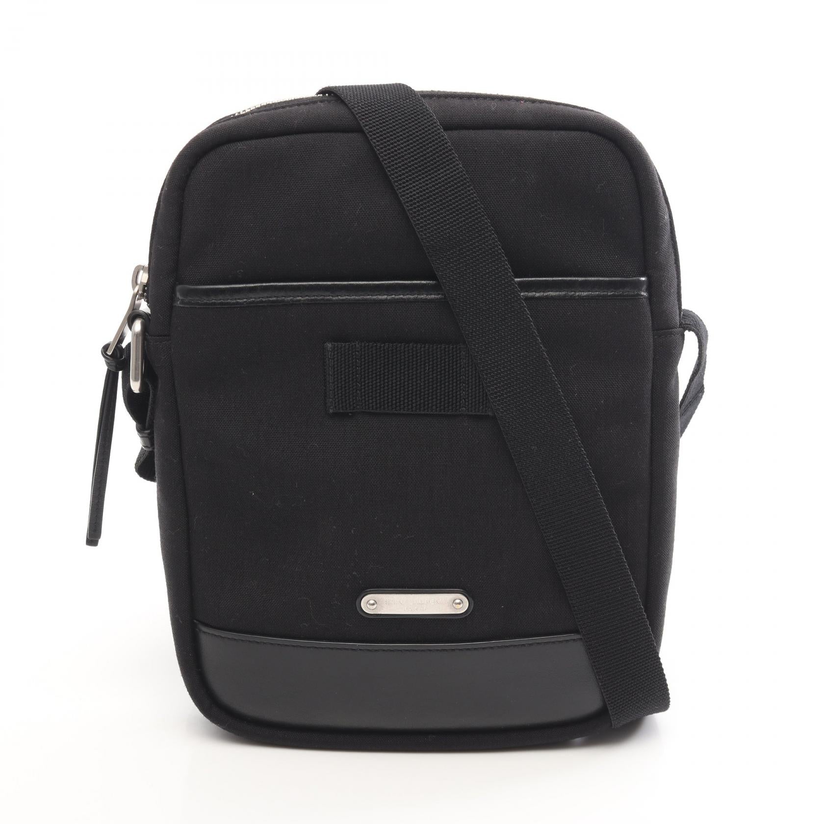 サンローランパリ Rivington キャンバス レザー ショルダーバッグ