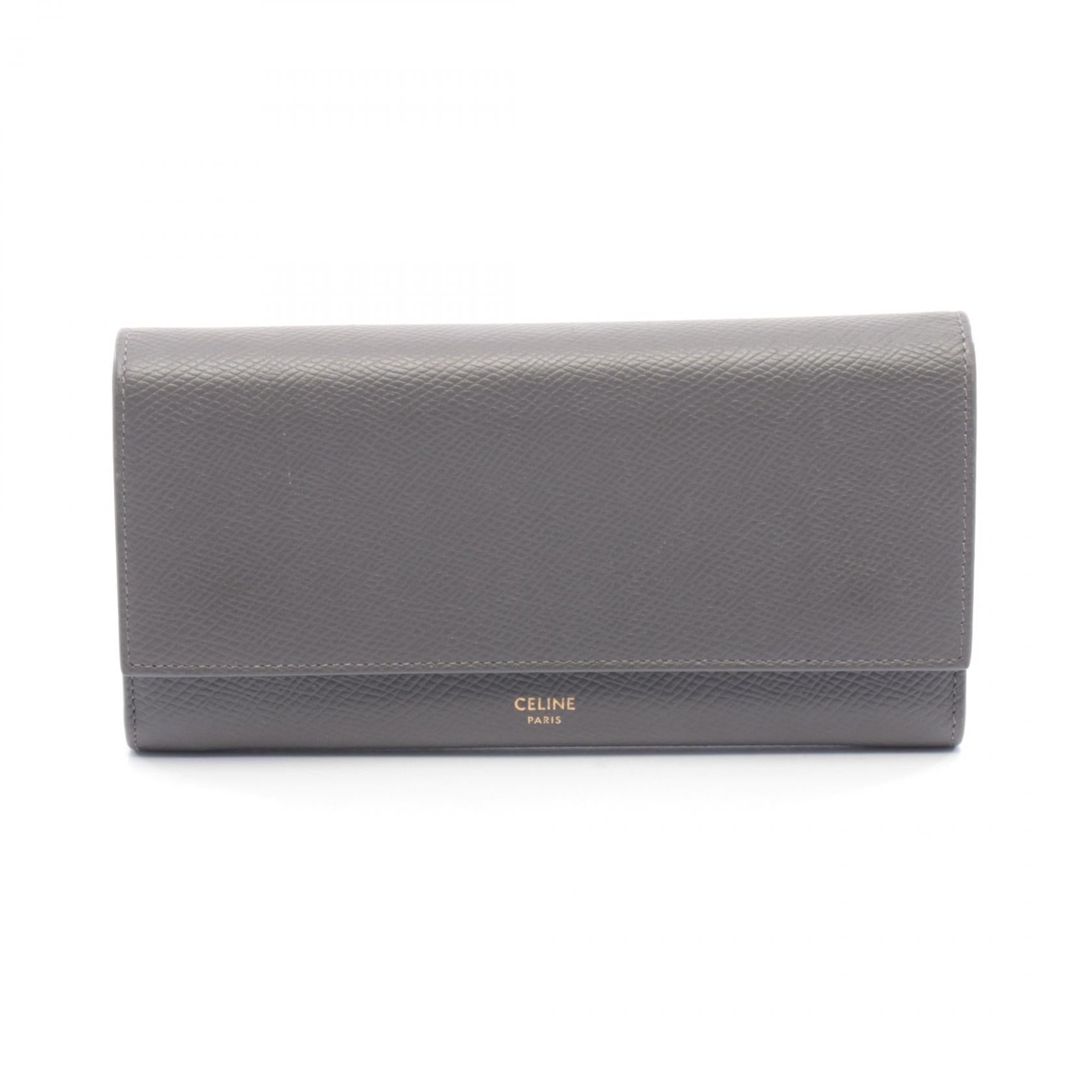 セリーヌ ラージフラップウォレット レザー 長財布