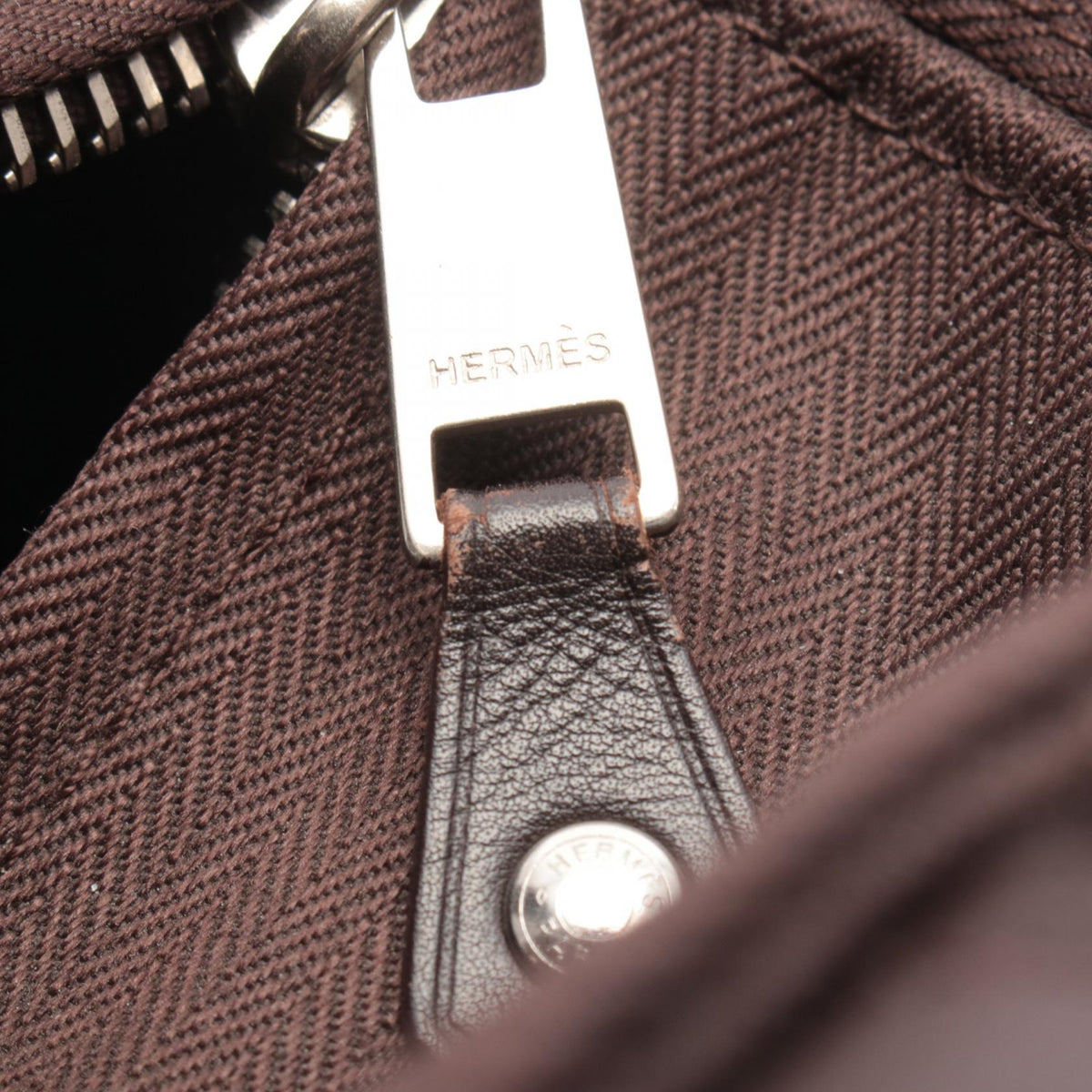 エルメス アカプルコPM トワルシェブロン レザー ハンドバッグ