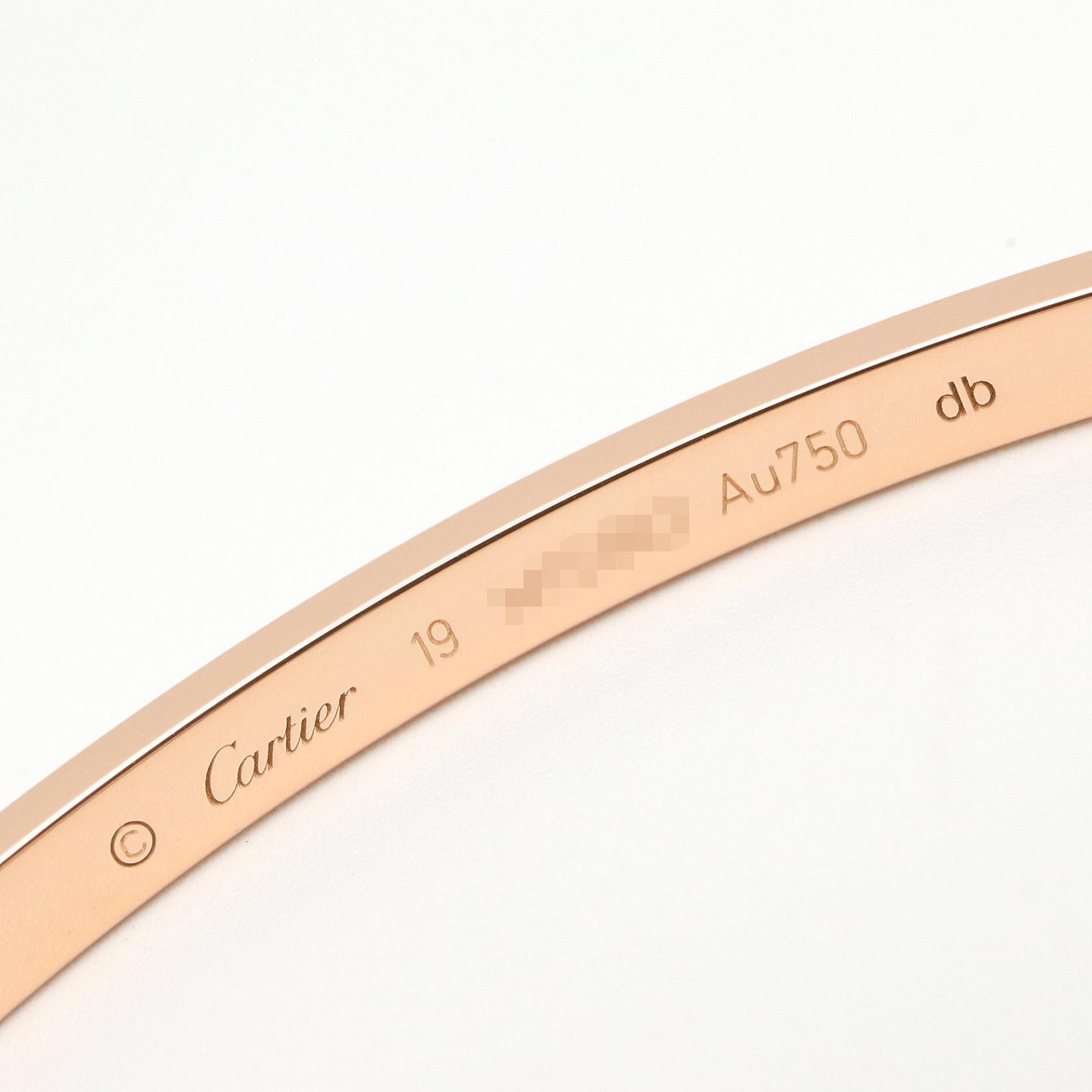 カルティエ ラブブレス Au750 ブレスレット 19号
