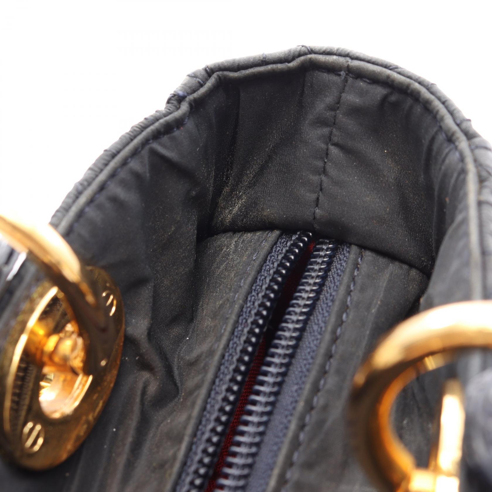 クリスチャンディオール LADY DIOR ナイロン パテントレザー 2WAYハンドバッグ