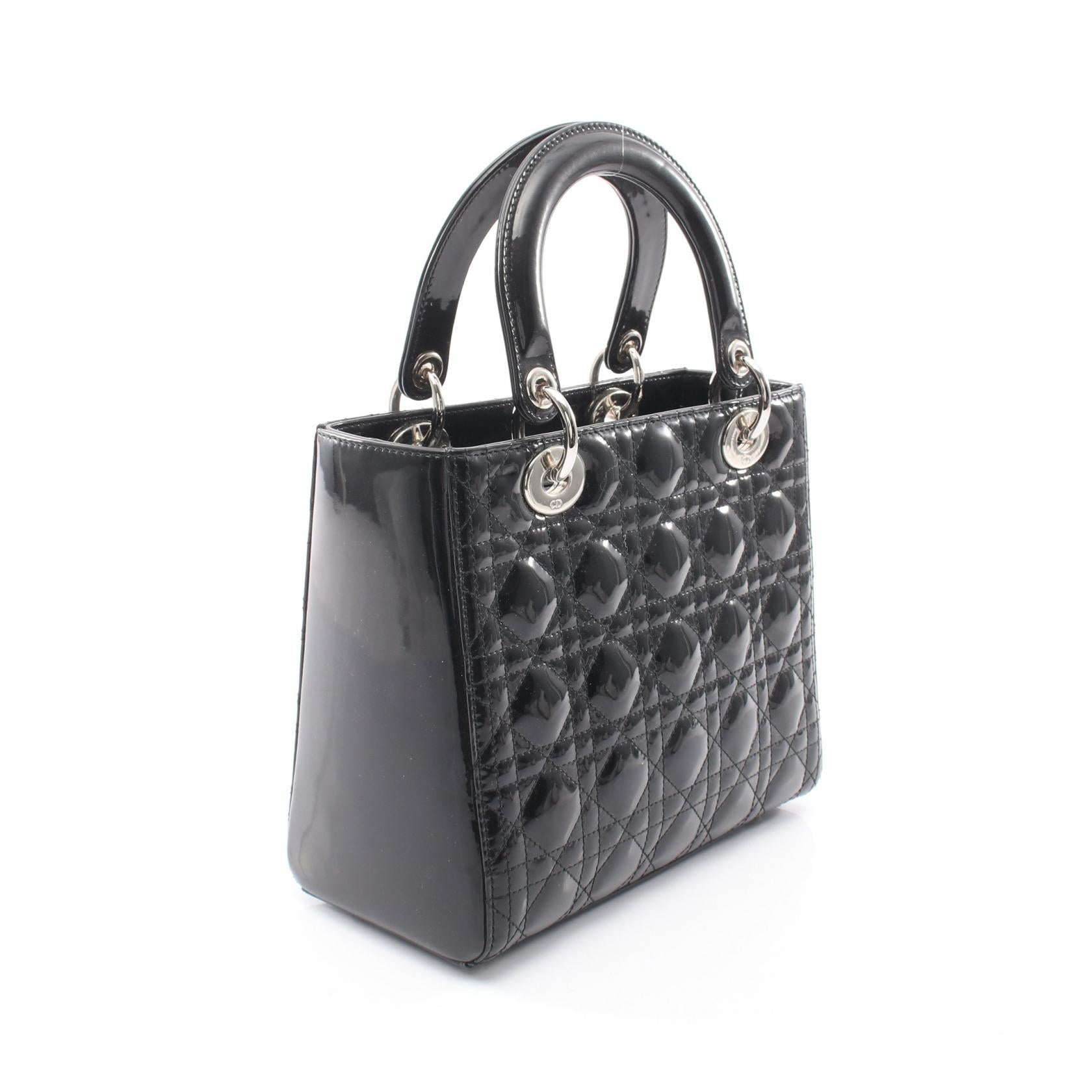 クリスチャンディオール LADY DIOR カナージュ パテントレザー 2wayハンドバッグ
