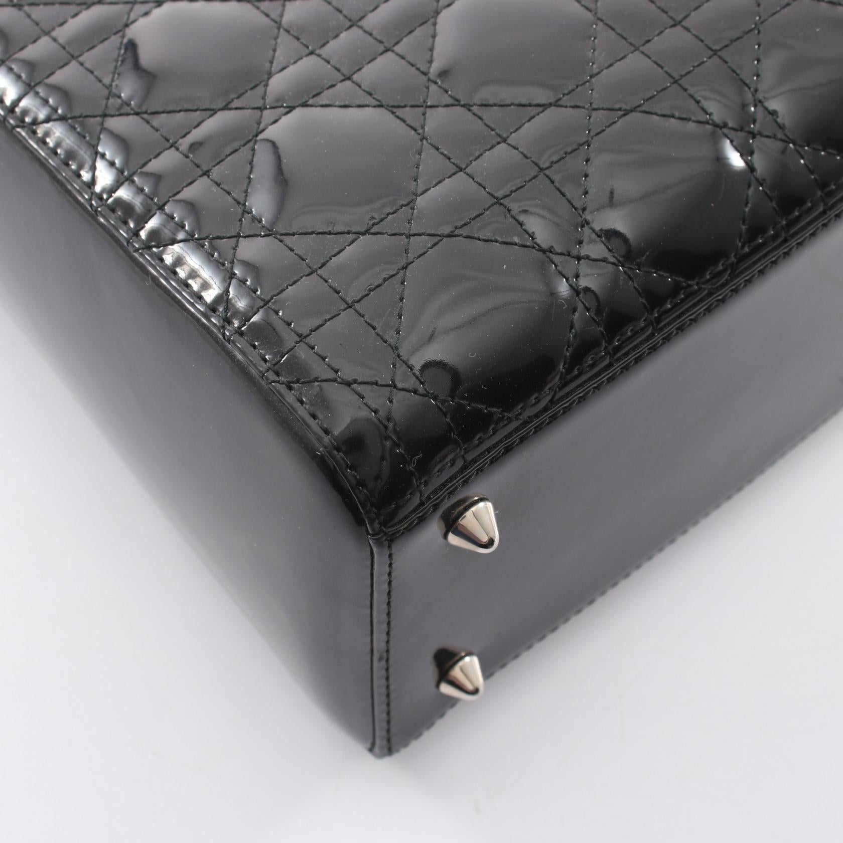 クリスチャンディオール LADY DIOR カナージュ パテントレザー 2wayハンドバッグ