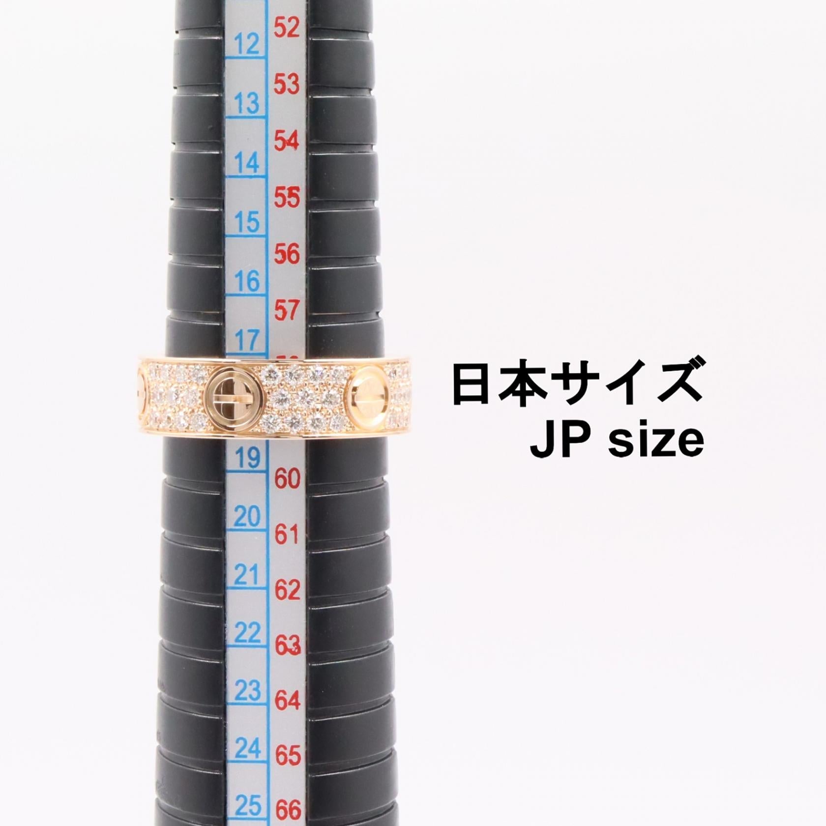 カルティエ ラブリング パヴェダイヤ Au750ピンクゴールド リング 18号