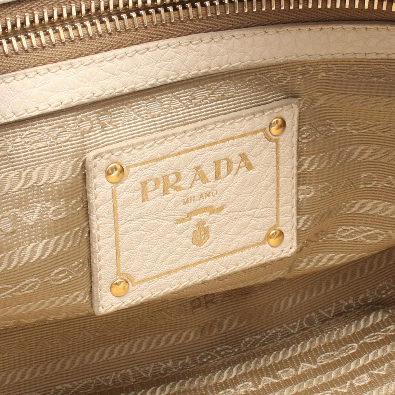 プラダ LOGO JACQUARD キャンバス レザー トートバッグ