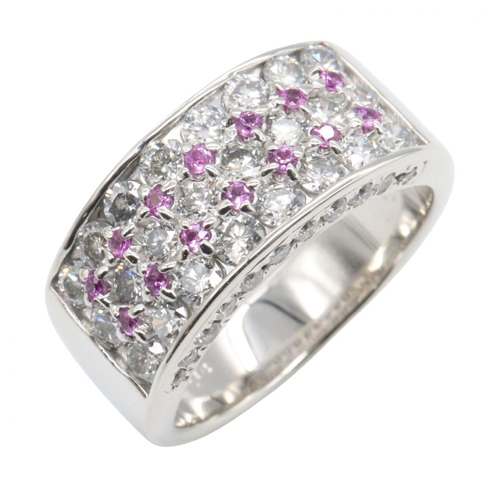 ジュエリー Au750ピンクサファイアダイヤモンドリング