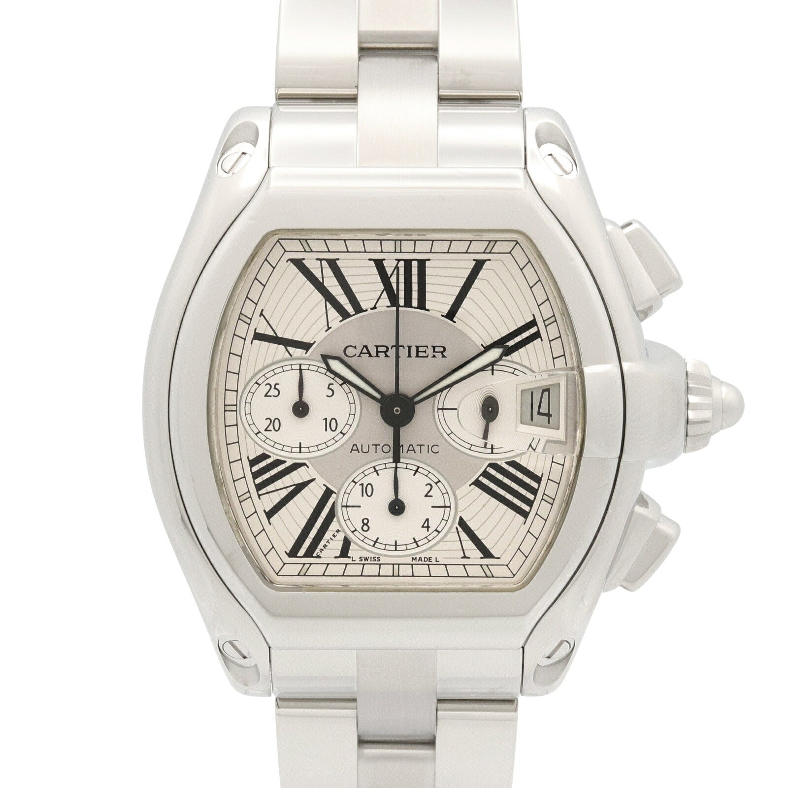 カルティエ ロードスター クロノグラフ ステンレススチール 腕時計