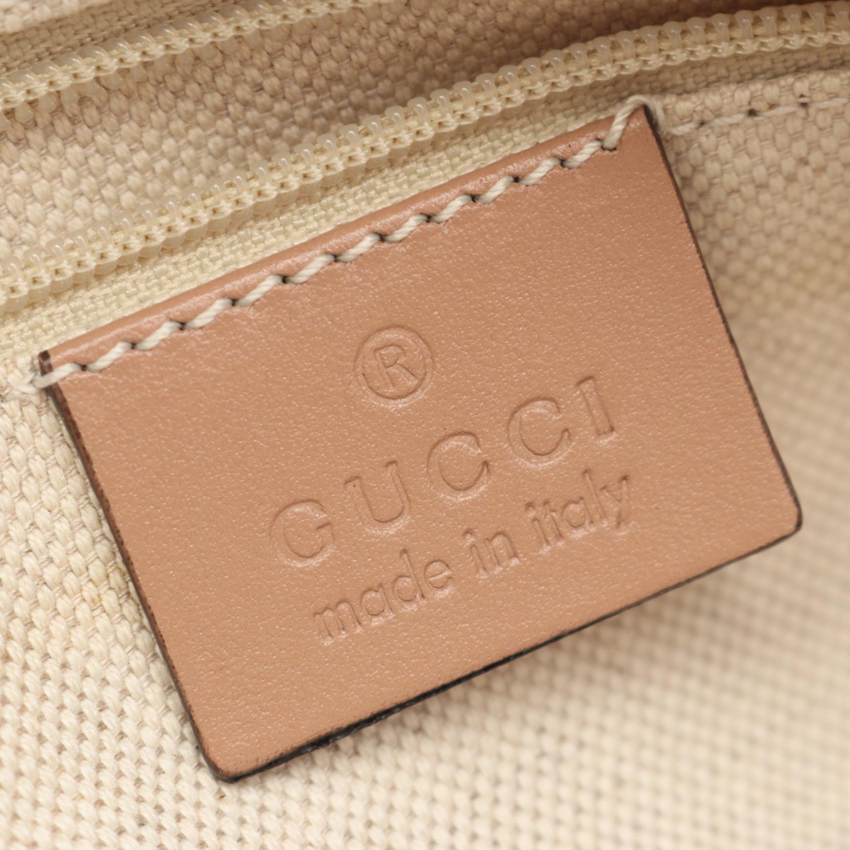 グッチ スーキー ディアマンテ キャンバス レザー2WAYハンドバッグ