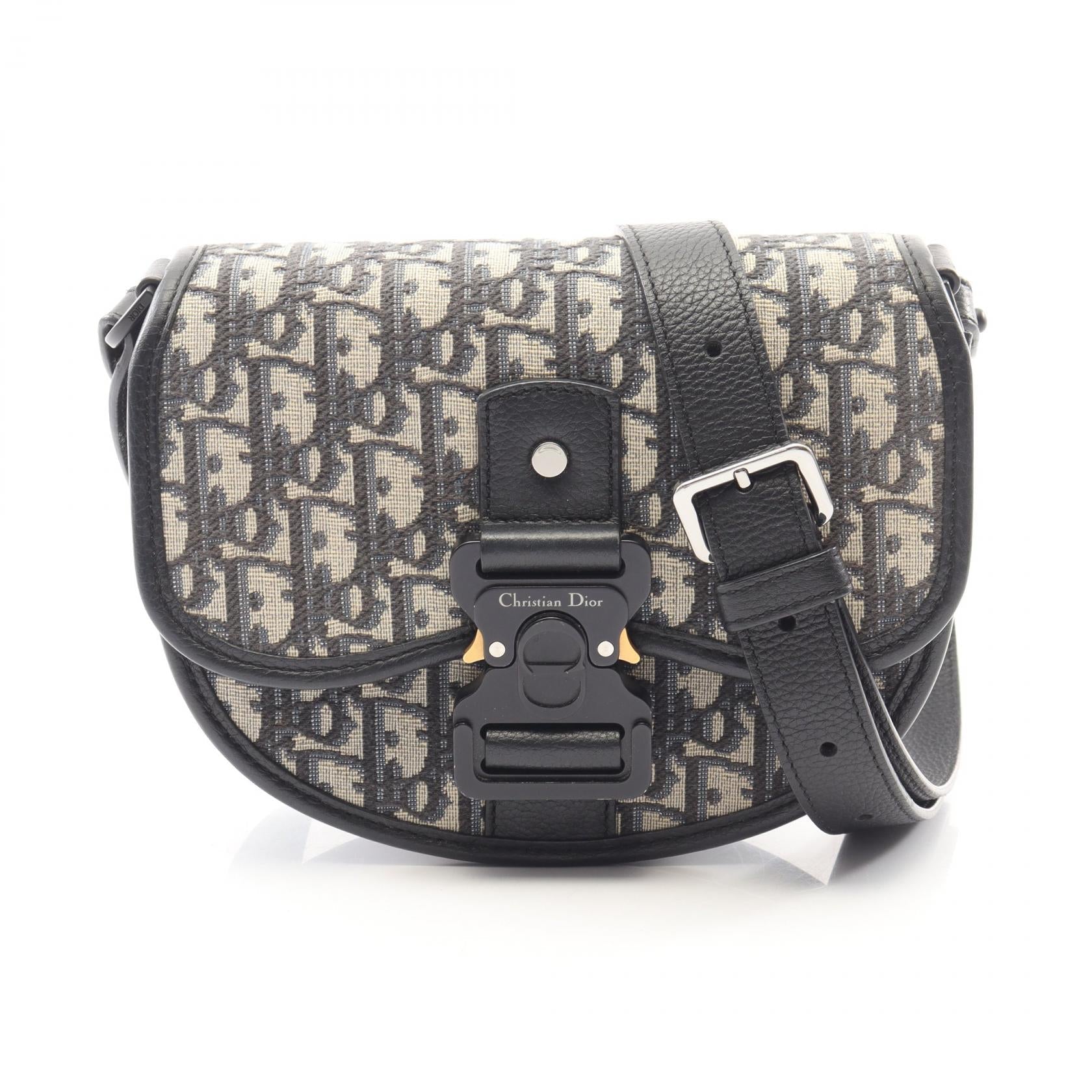 ディオール GALLOP ミニ オブリーク キャンバス レザー ショルダーバッグ