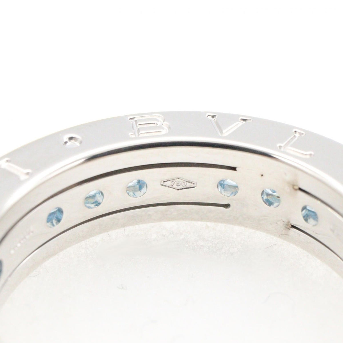 ブルガリ B-zero1 Au750 ブルートパーズ リング 9号