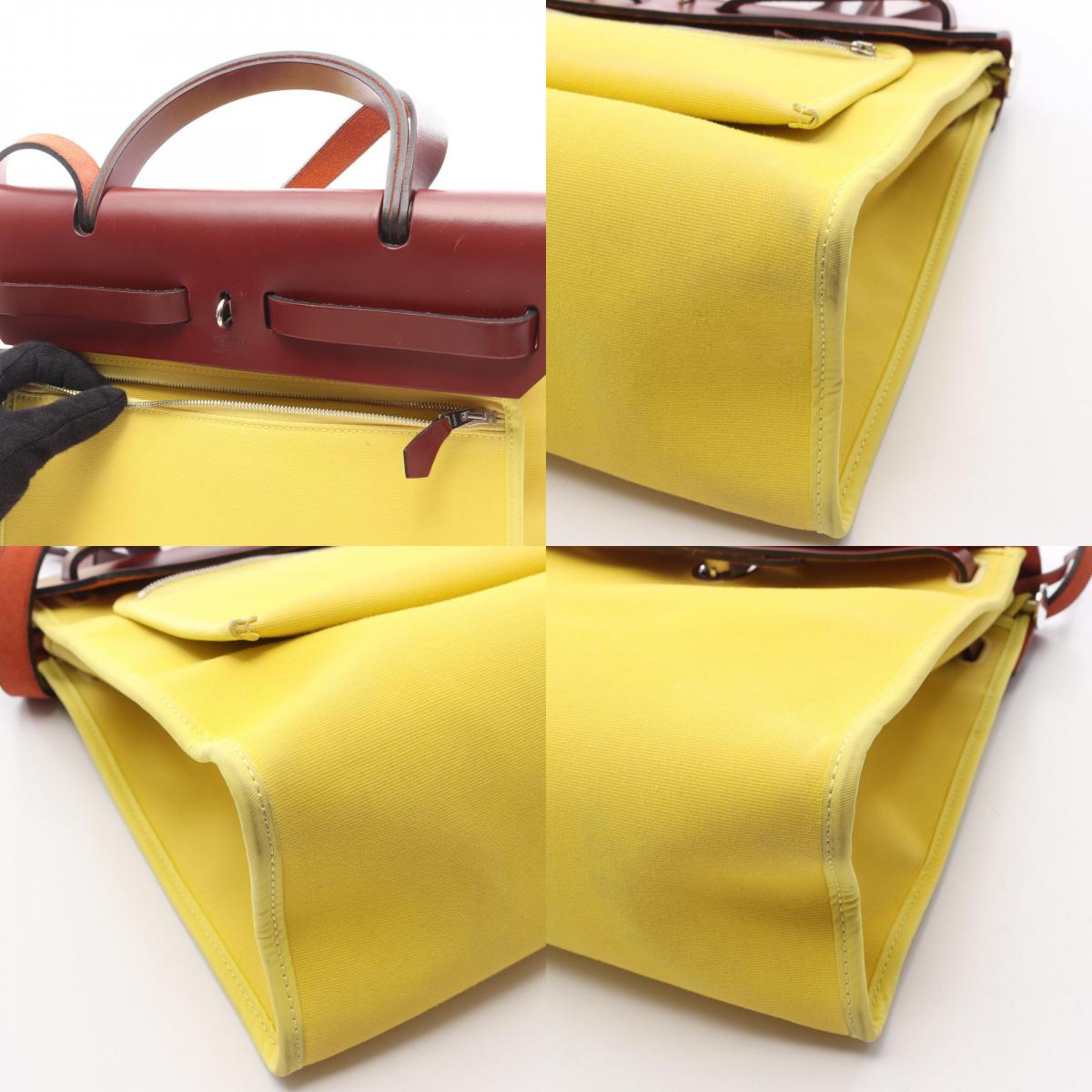 エルメス エールバッグジップPM トワルオフィシエ ヴァッシュハンター ハンドバッグ