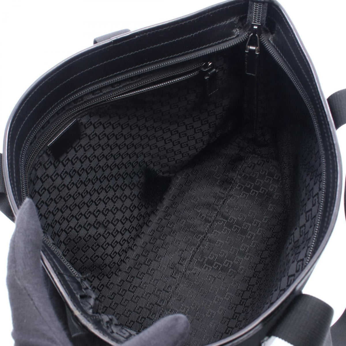 グッチ キャンバス レザー トートバッグ