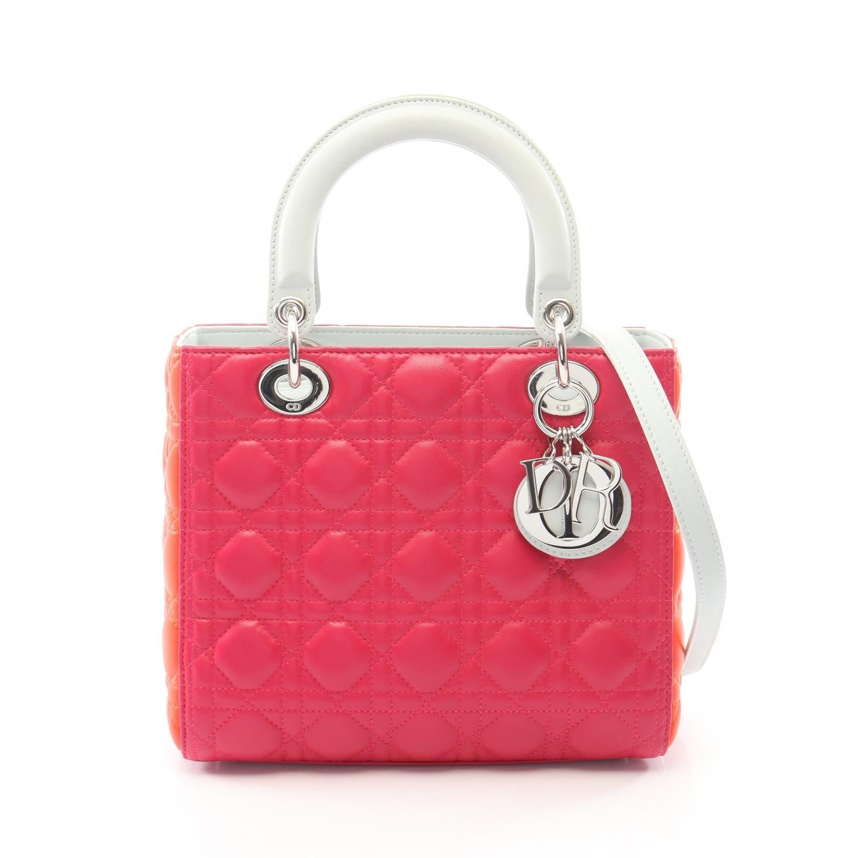 ディオール LADY DIOR レザー ハンドバッグ
