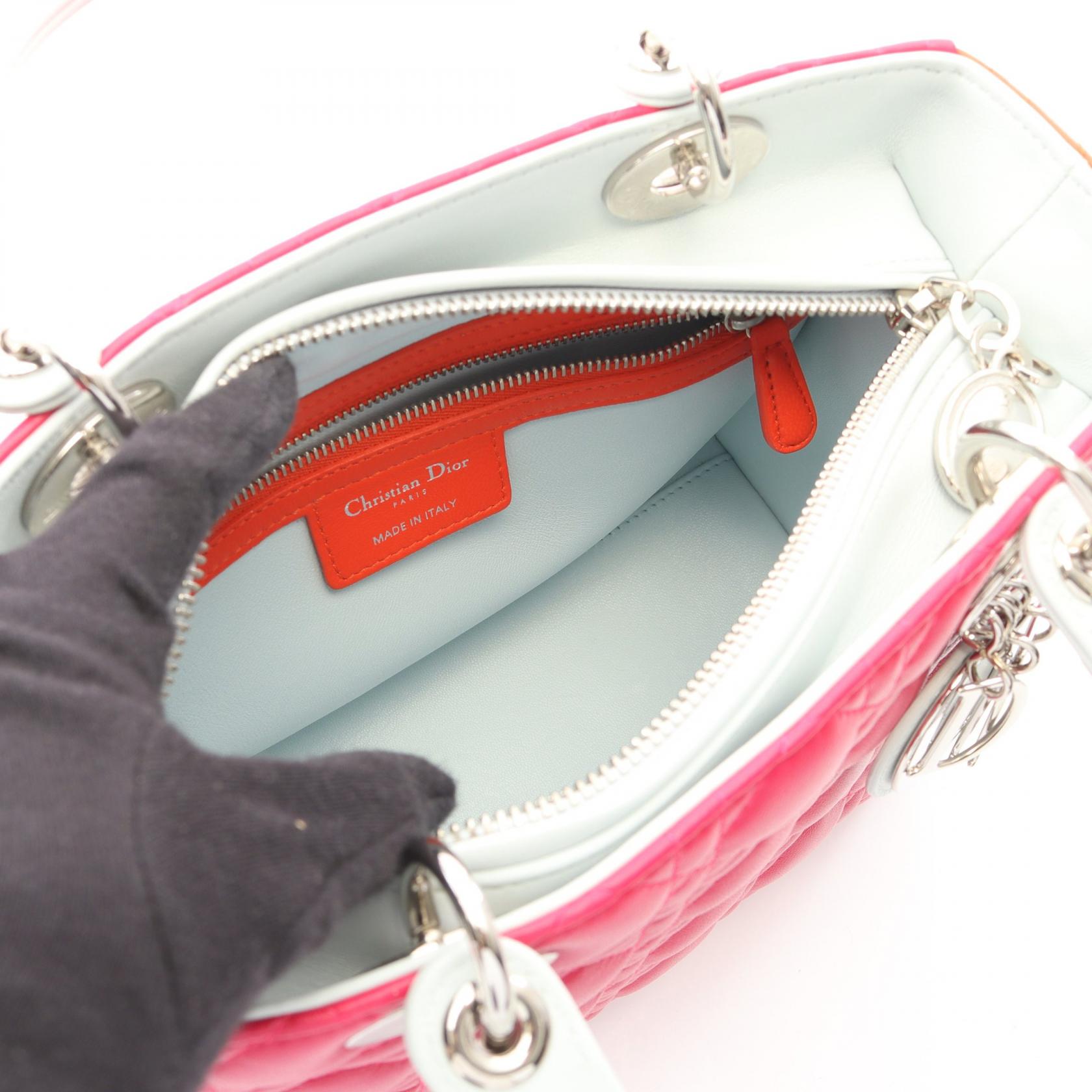 ディオール LADY DIOR レザー ハンドバッグ