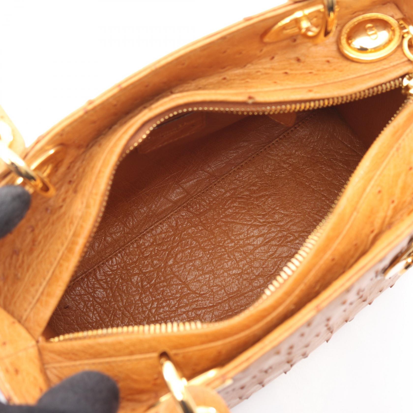 ディオール LADY DIOR オーストリッチ ハンドバッグ