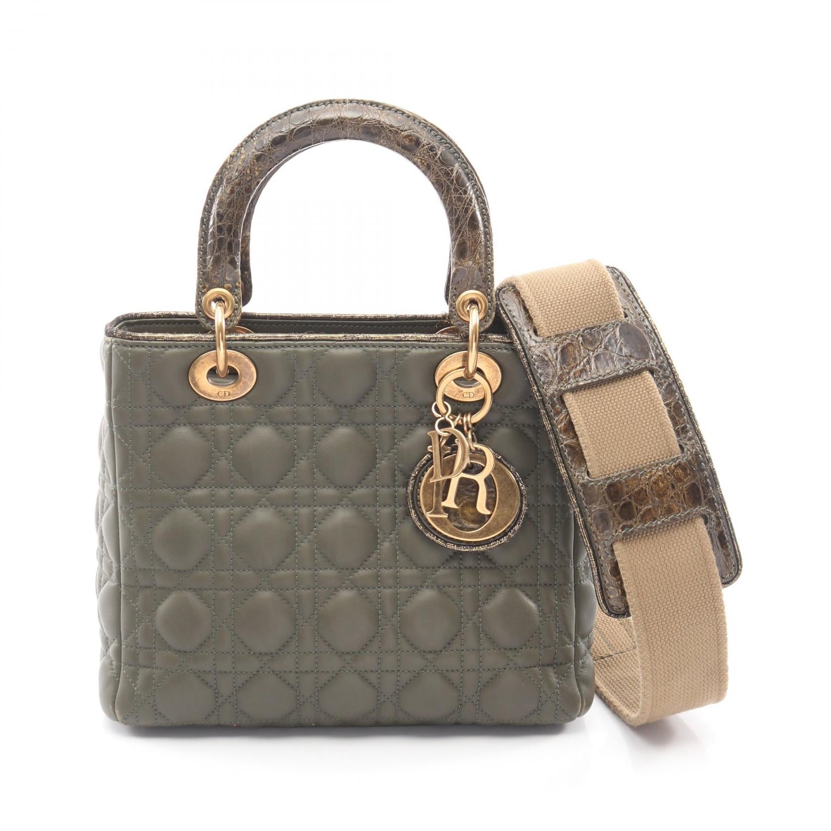 ディオール LADY DIOR レザー ハンドバッグ