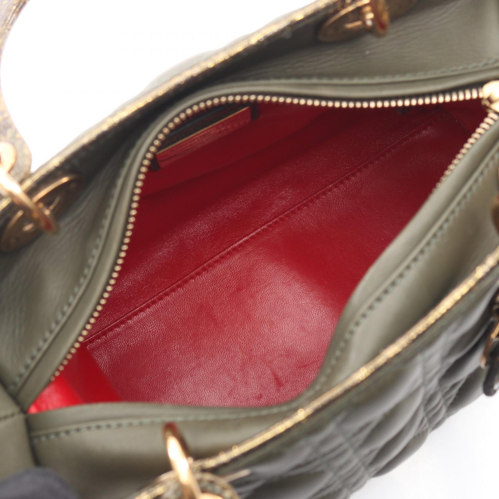 ディオール LADY DIOR レザー ハンドバッグ