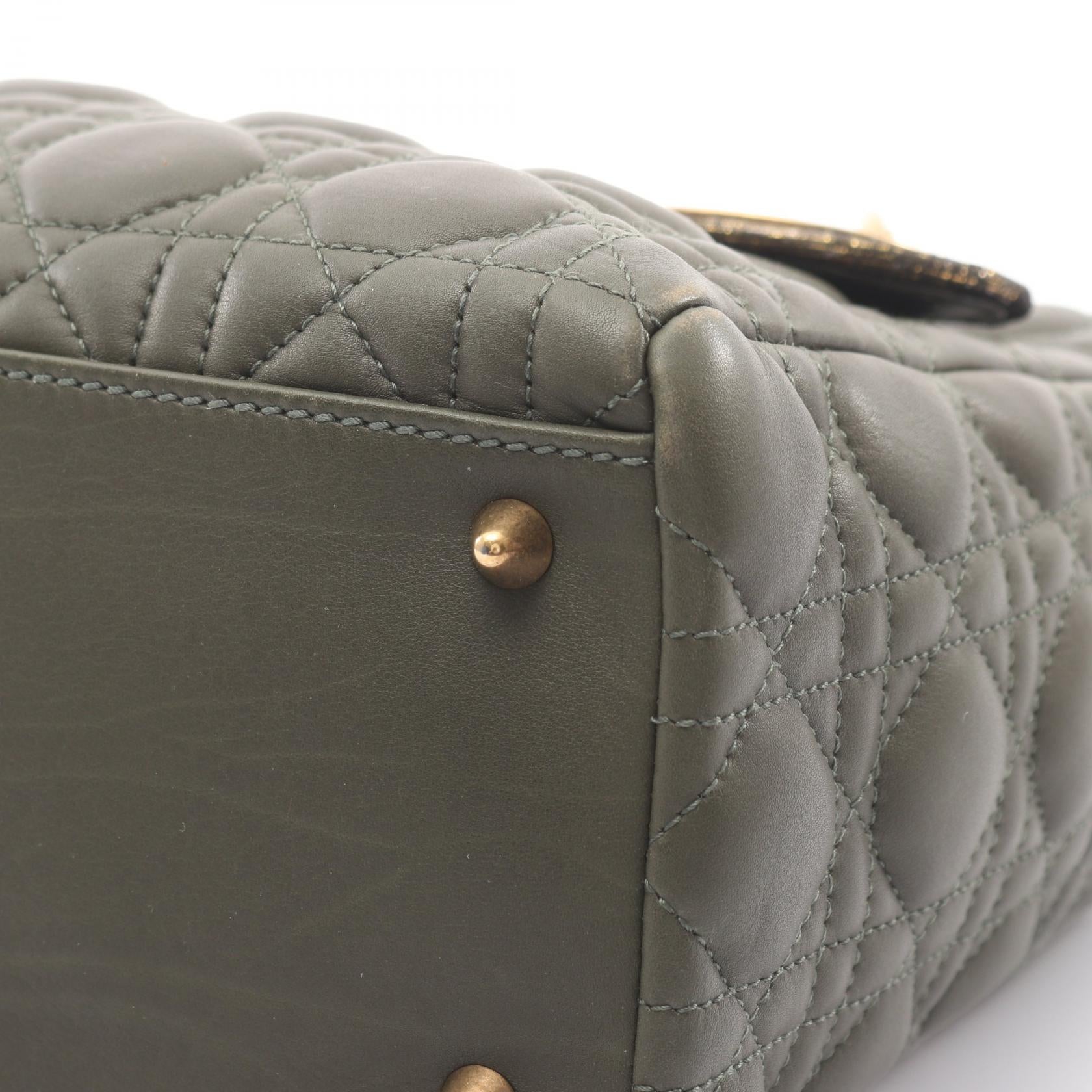 ディオール LADY DIOR レザー ハンドバッグ
