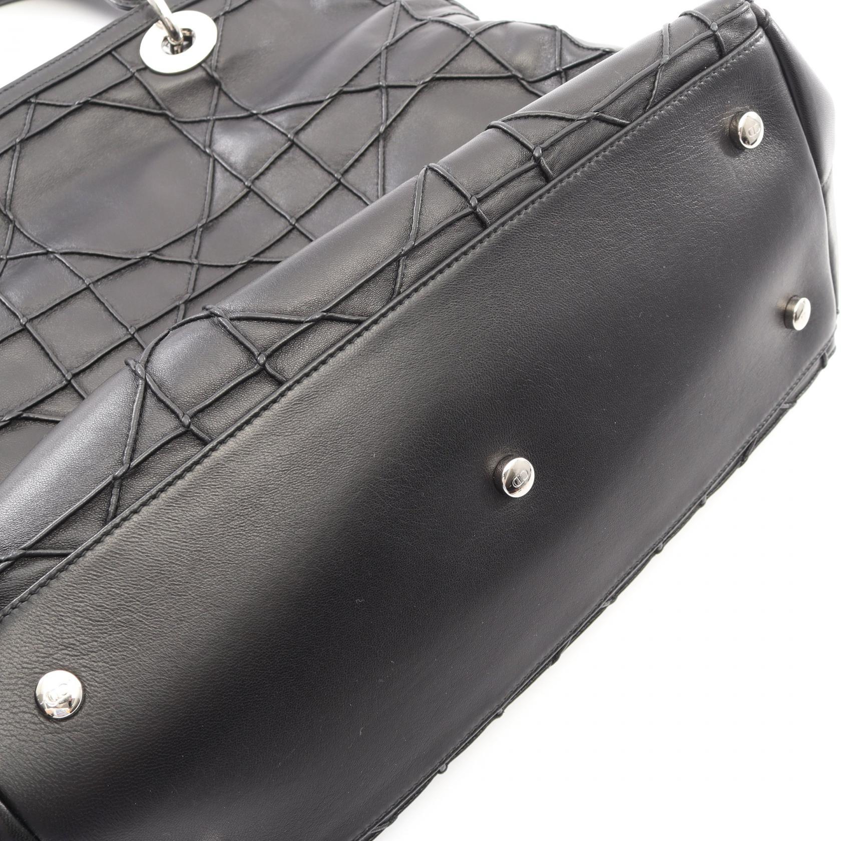 ディオール グランヴィル カナージュ 2way レザーハンドバッグ
