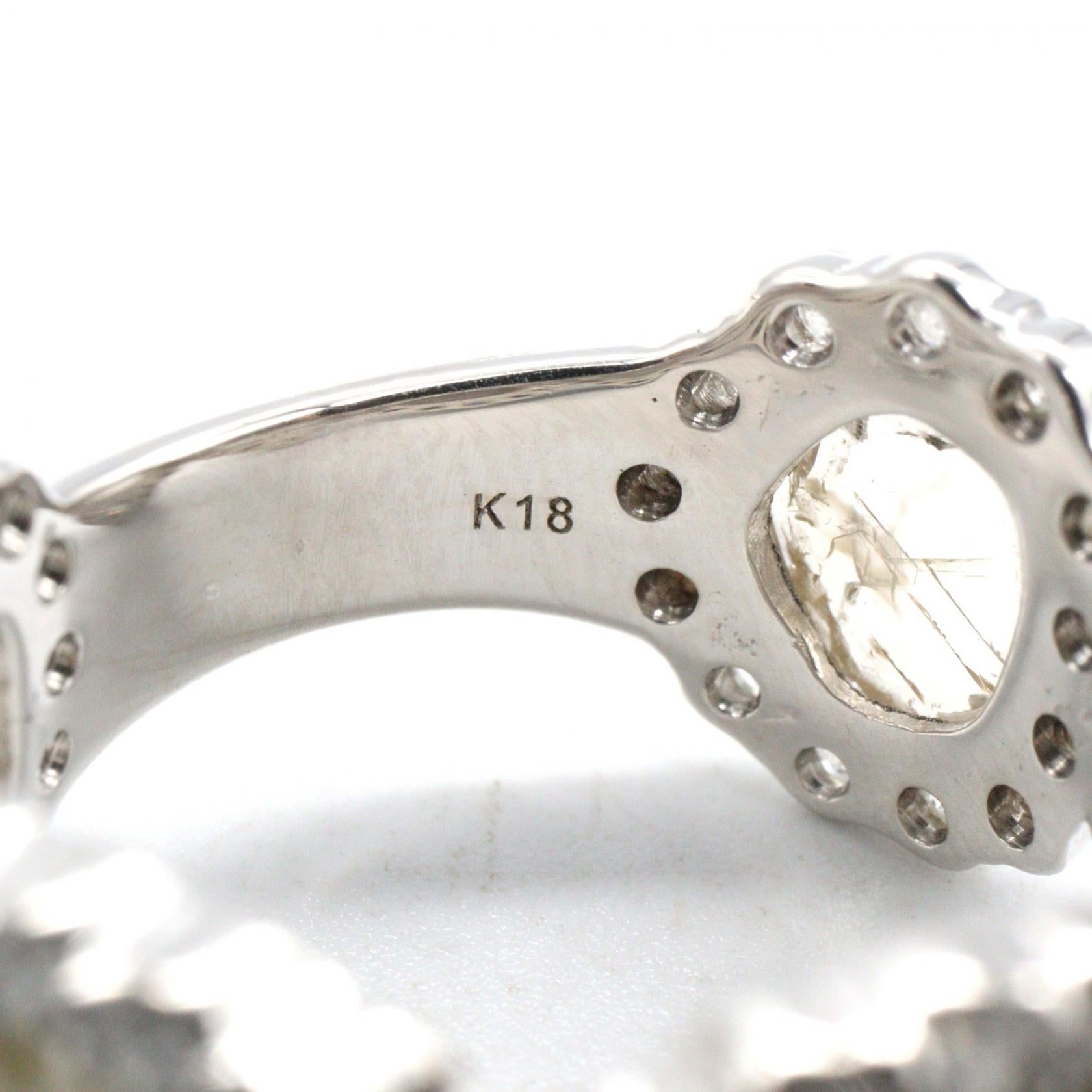 K18ホワイトゴールド 色石リング