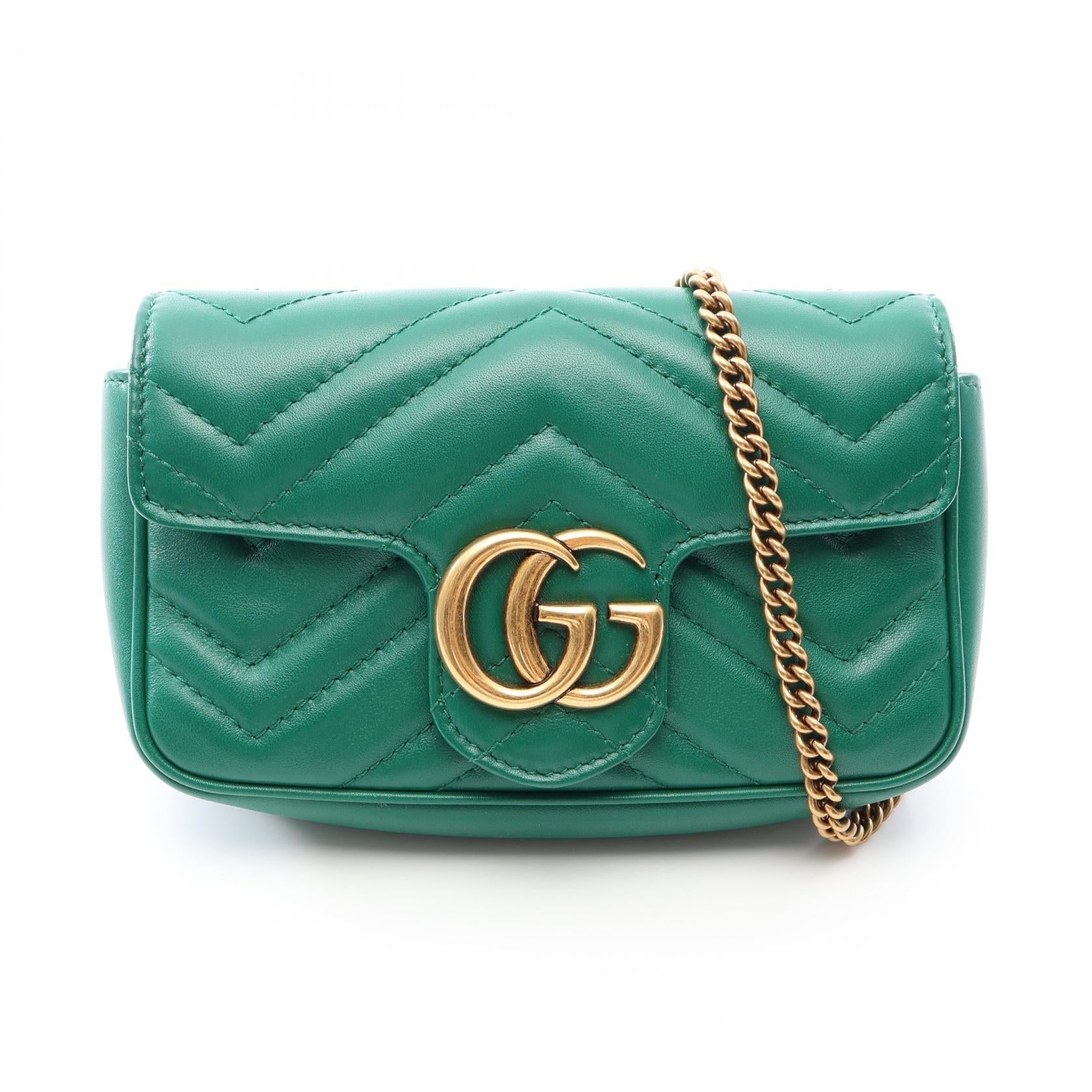 グッチ GGマーモント レザーショルダーバッグ