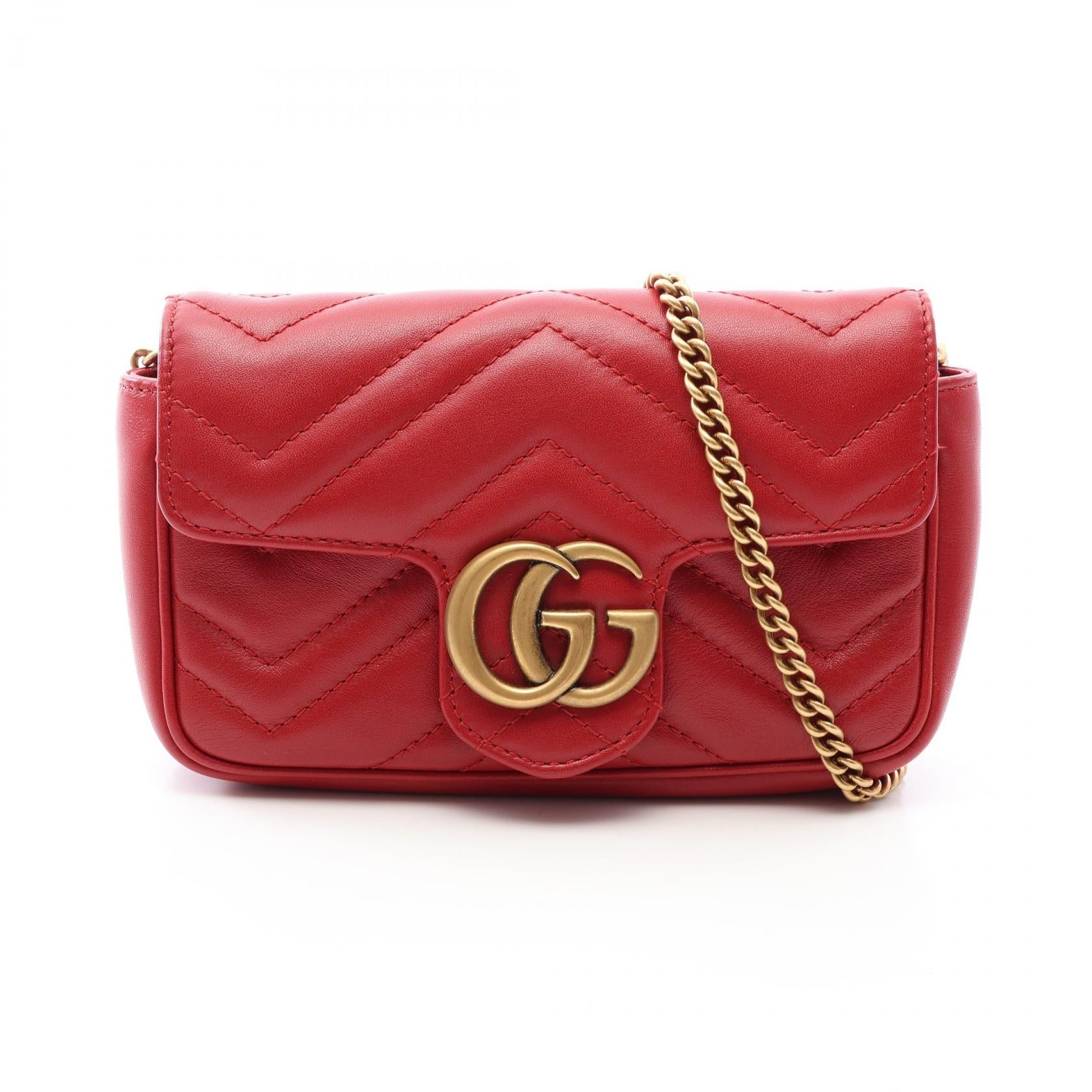 グッチ GGマーモント レザーショルダーバッグ