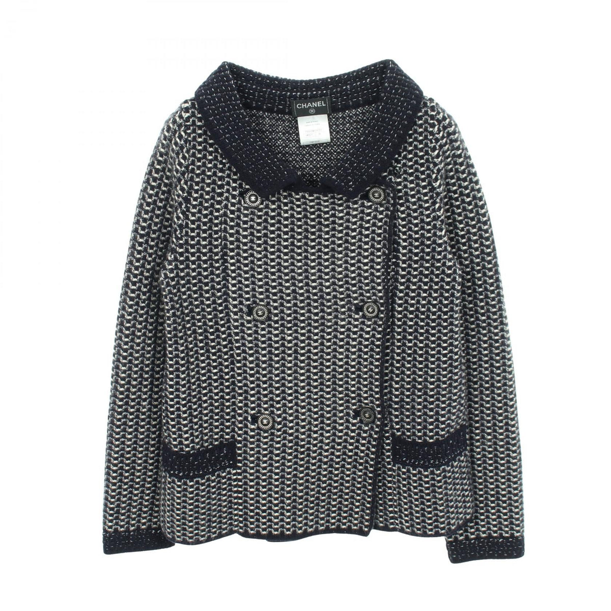 シャネル カメリアボタン カシミヤシルクニットジャケット
