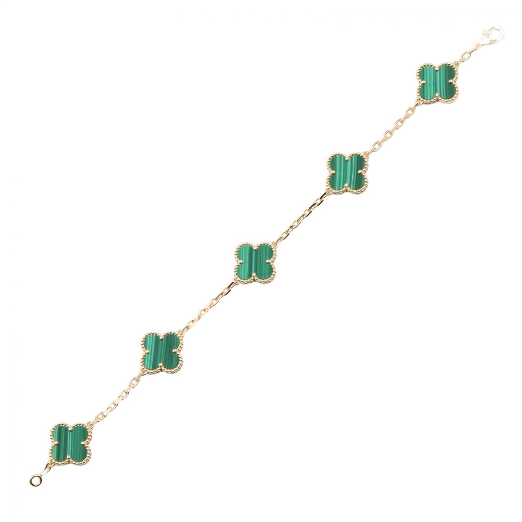 ヴァンクリーフアンドアーペル ヴィンテージアルハンブラ マラカイト Au750 ブレスレット