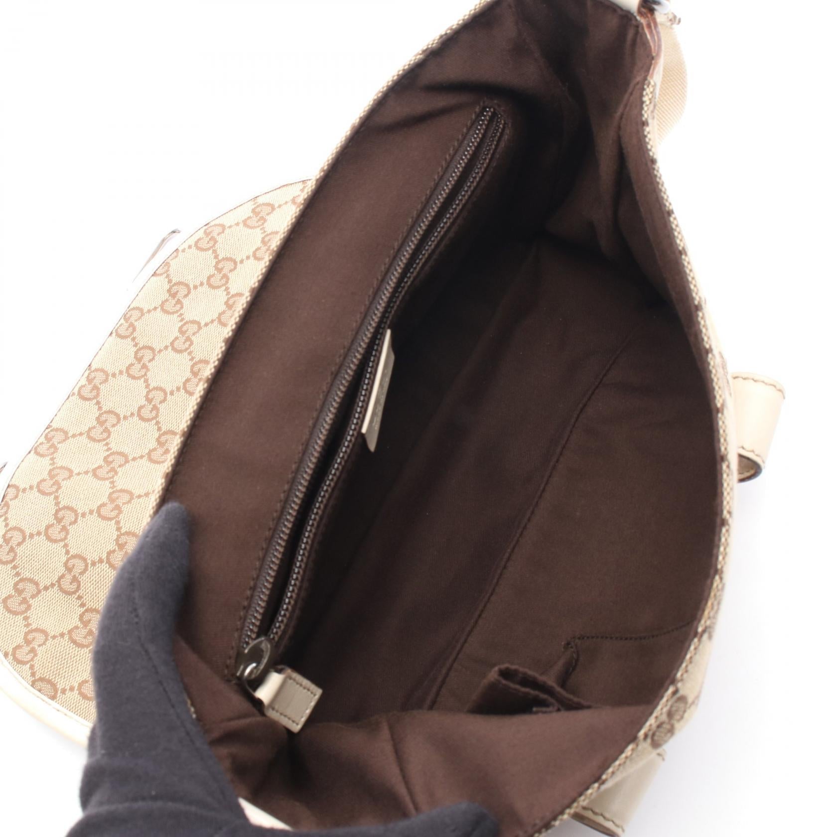 グッチ GGキャンバス レザー ショルダーバッグ