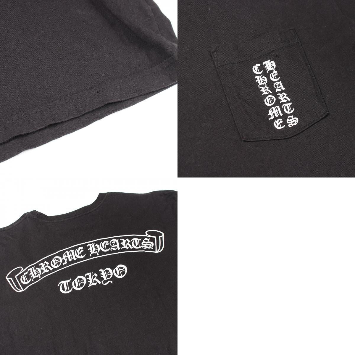 クロムハーツ バックスクロール ロゴ コットン 半袖Tシャツ 東京限定